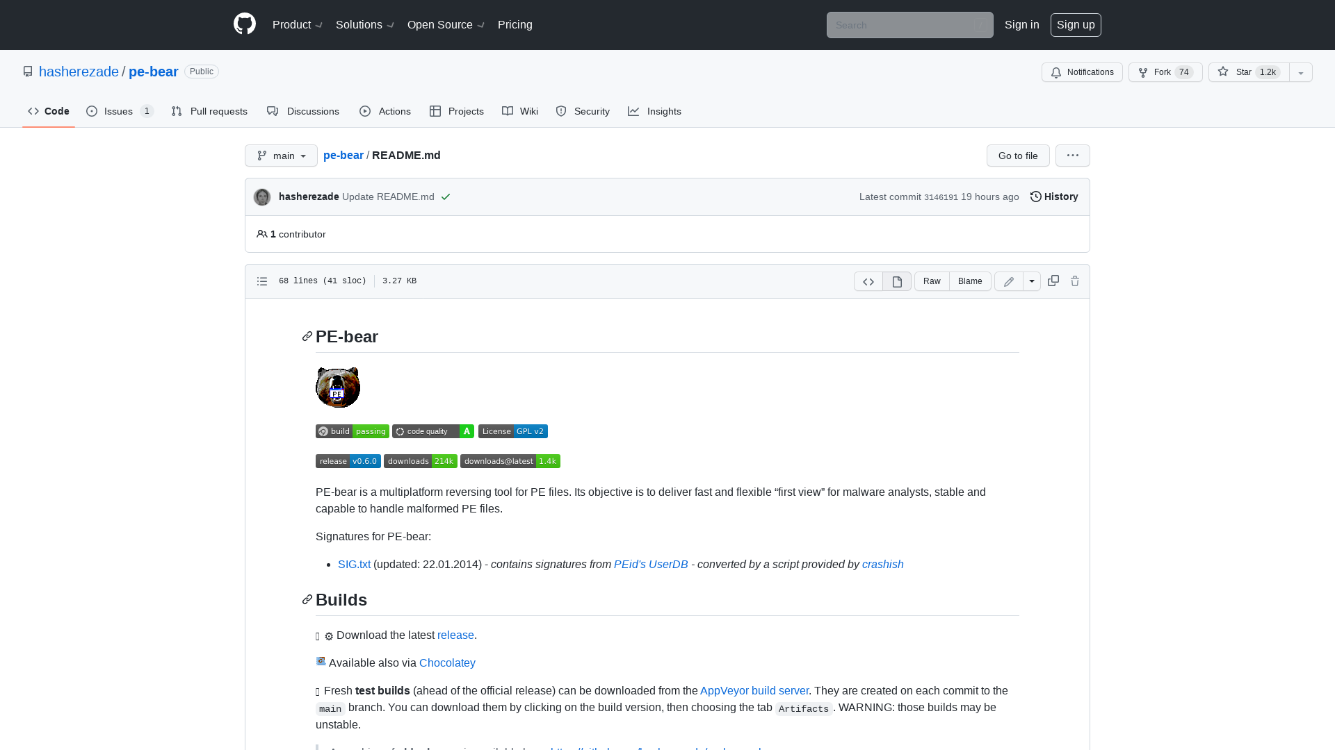 pe-bear/README.md at main · hasherezade/pe-bear · GitHub