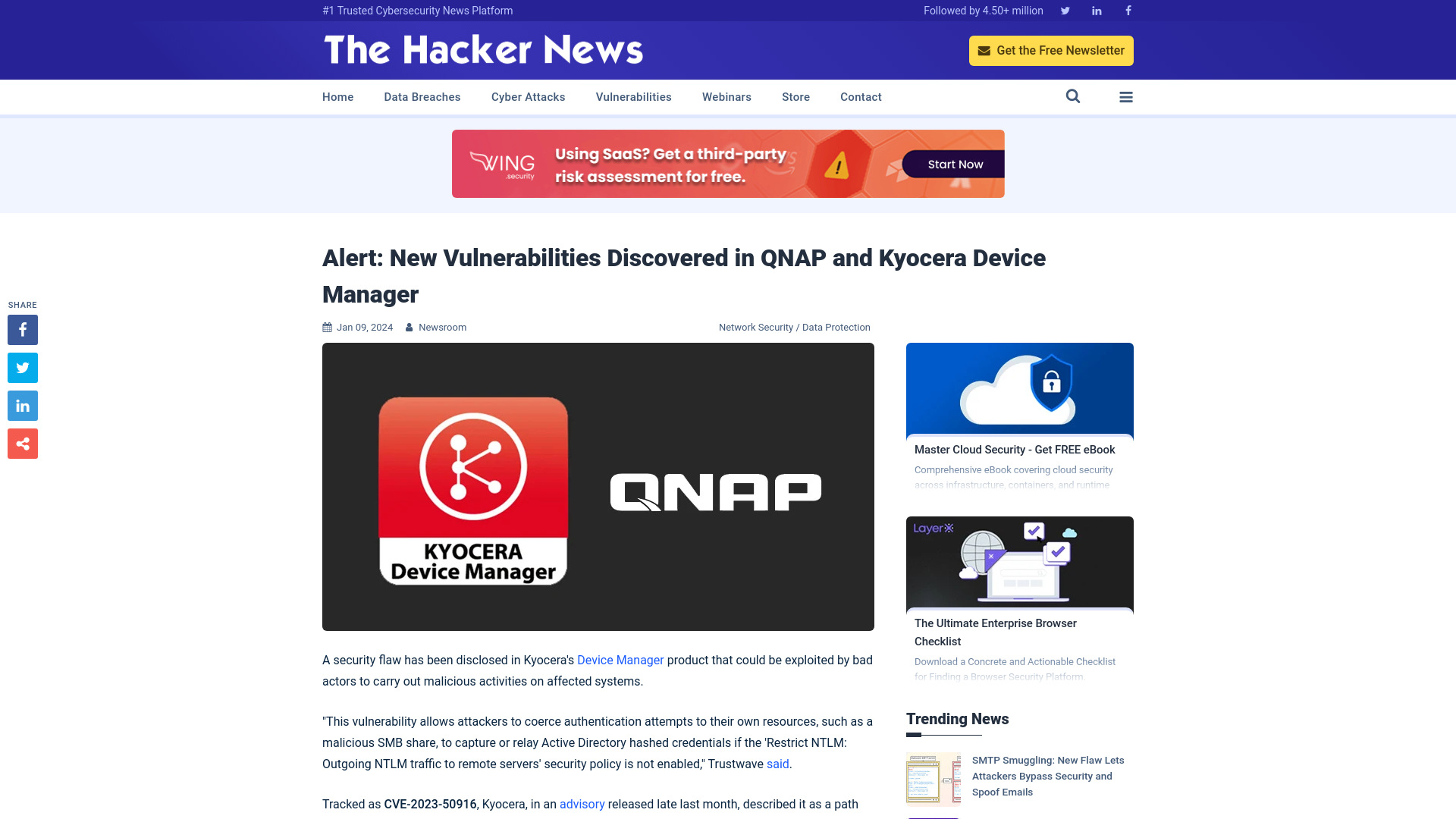 Alert: New Vulnerabilities Discovered in QNAP and Kyocera Device Manager