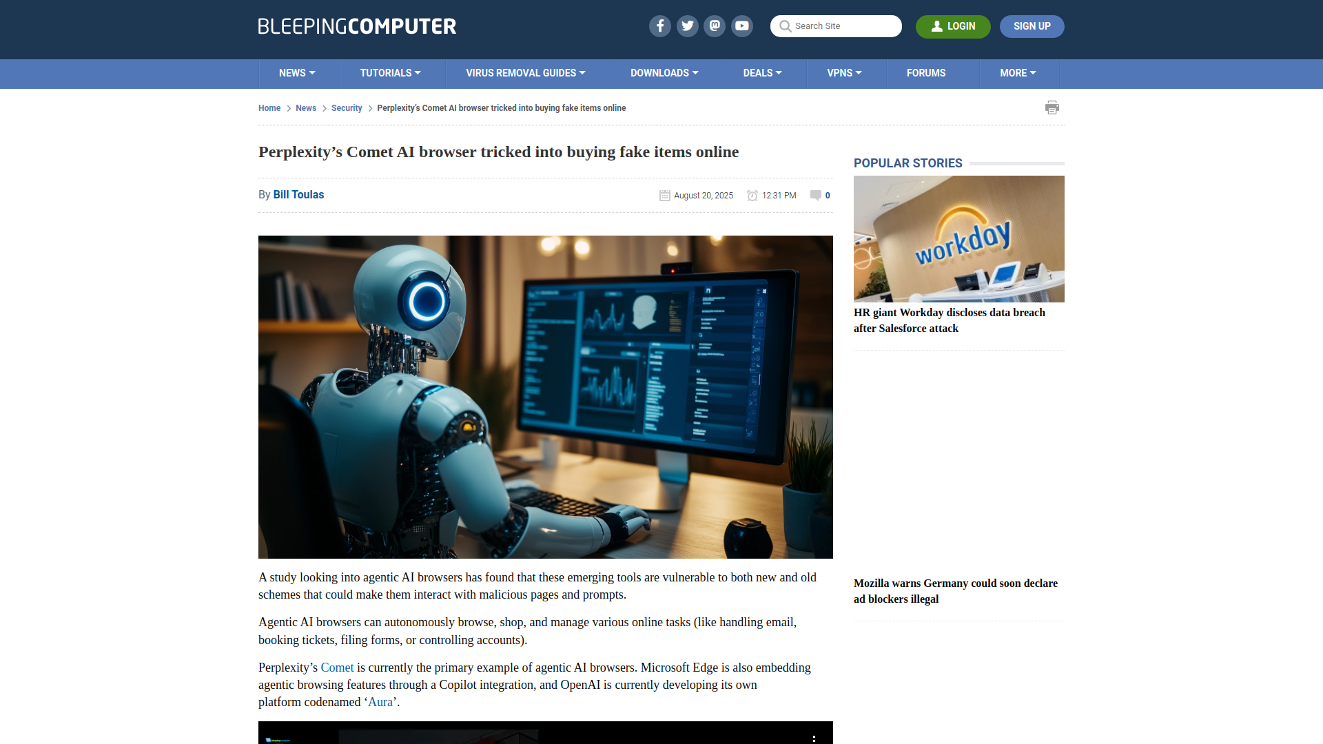 Perplexity’s Comet AI browser tricked into buying fake items online