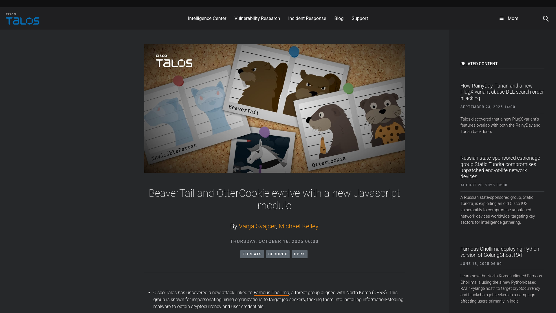 BeaverTail and OtterCookie evolve with a new Javascript module