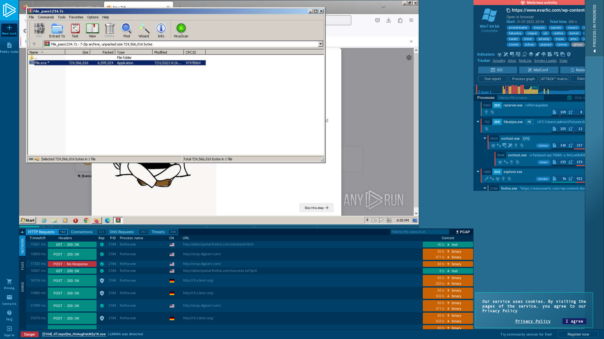 Analysis https://www.evarlic.com/wp-content/download/File_pass1234.7z Malicious activity - Interactive analysis ANY.RUN