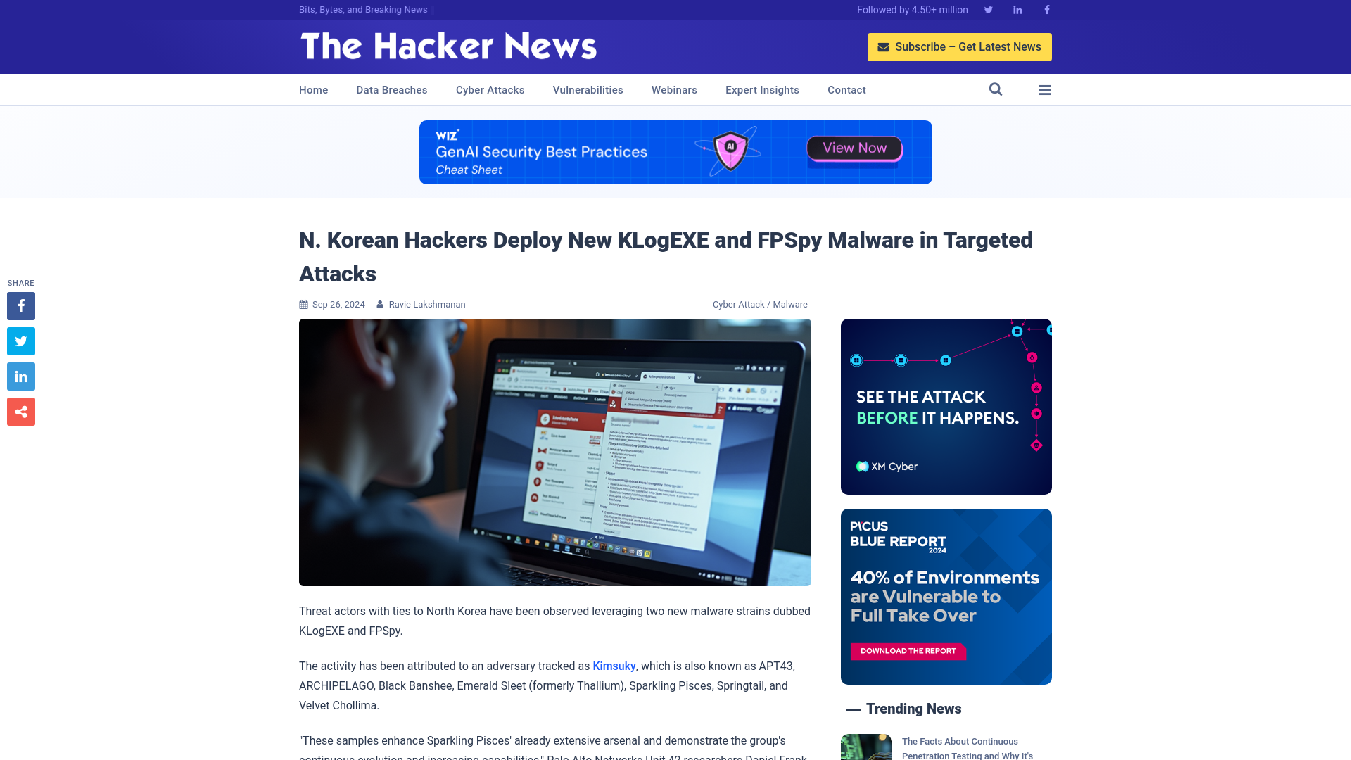 N. Korean Hackers Deploy New KLogEXE and FPSpy Malware in Targeted Attacks