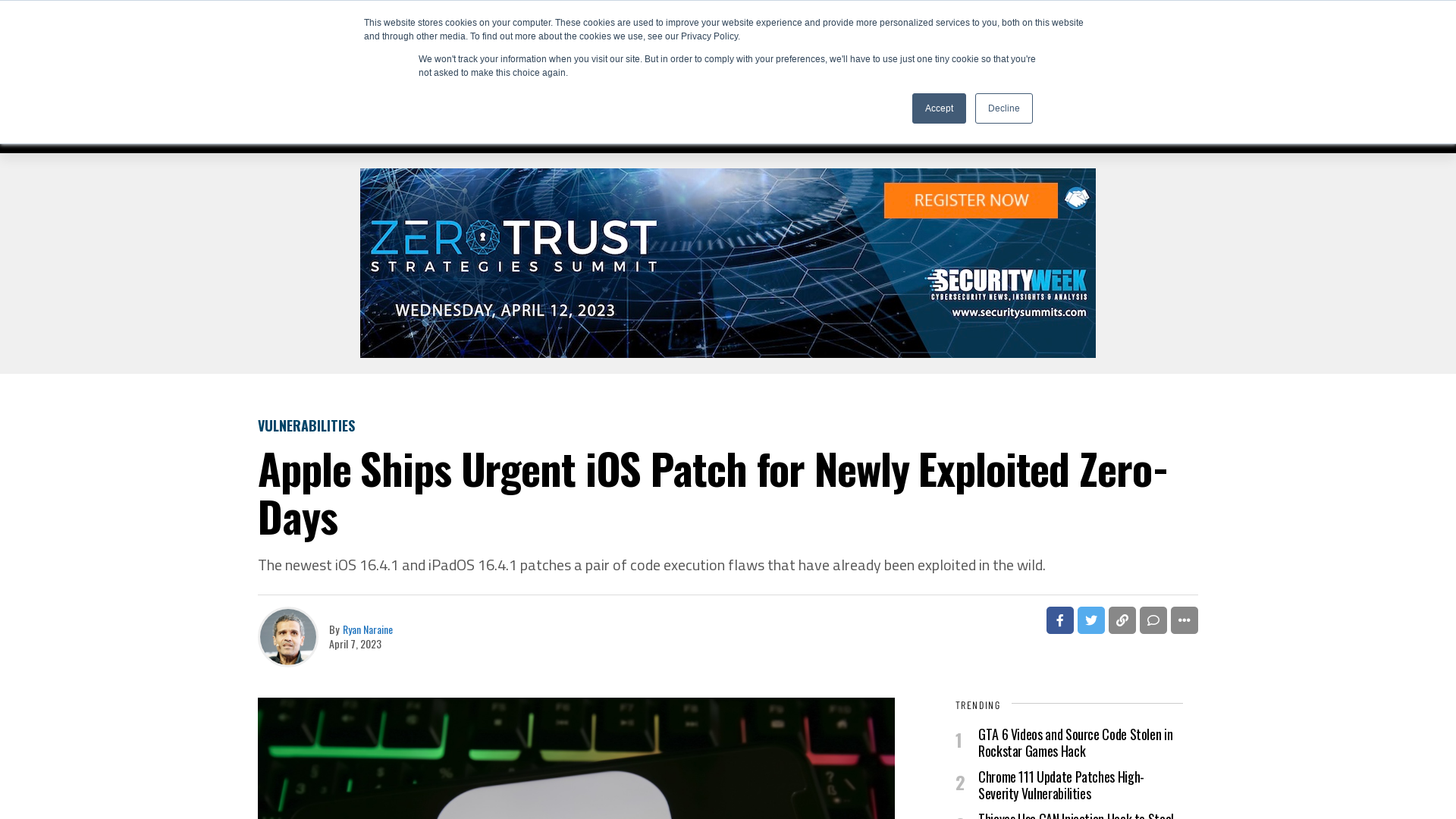 Apple Ships Urgent iOS Patch for Newly Exploited Zero-Days - SecurityWeek