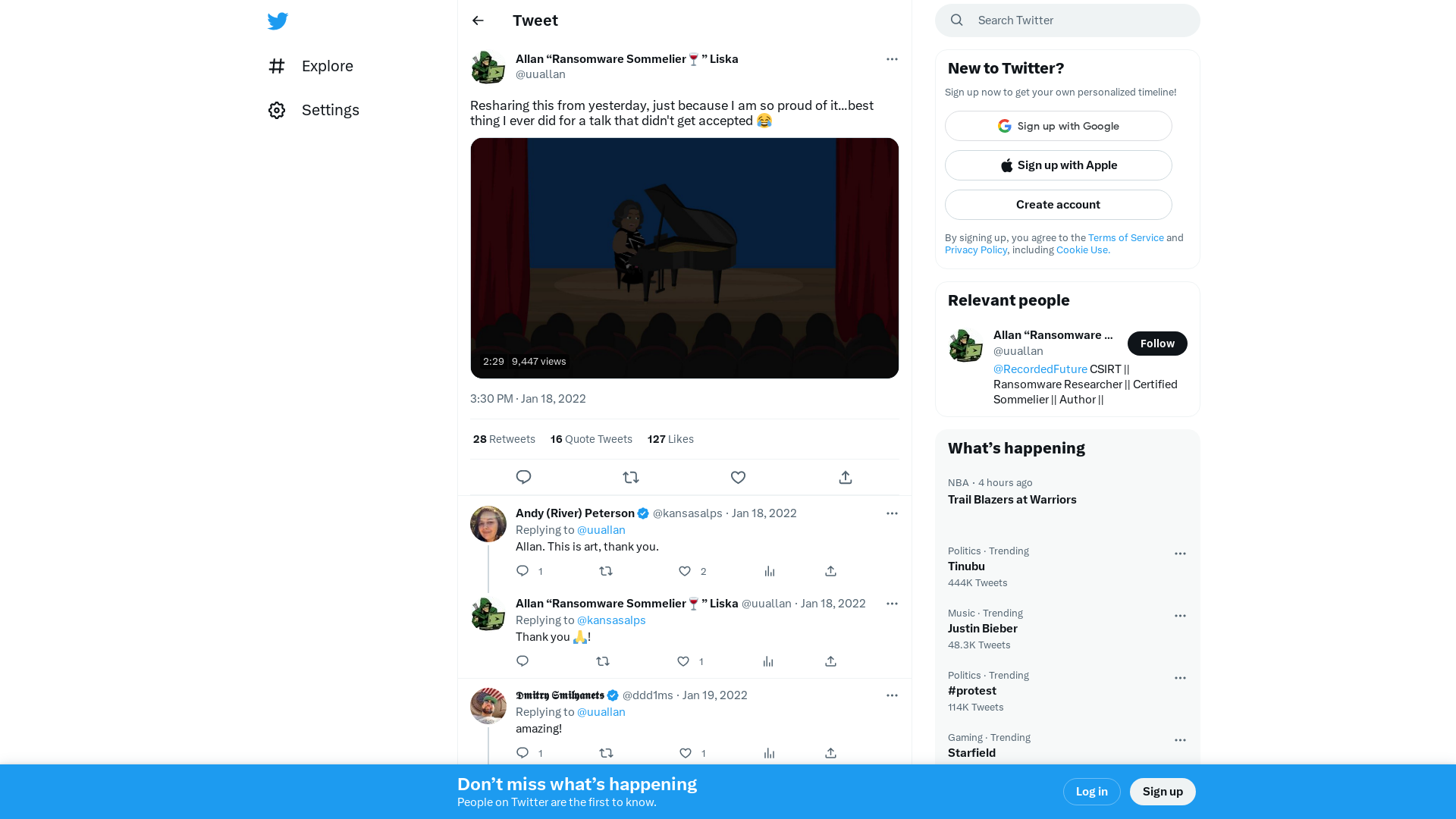 Allan “Ransomware Sommelier🍷” Liska on Twitter: "Resharing this from yesterday, just because I am so proud of it...best thing I ever did for a talk that didn't get accepted 😂 https://t.co/g52hRXnU4v" / Twitter