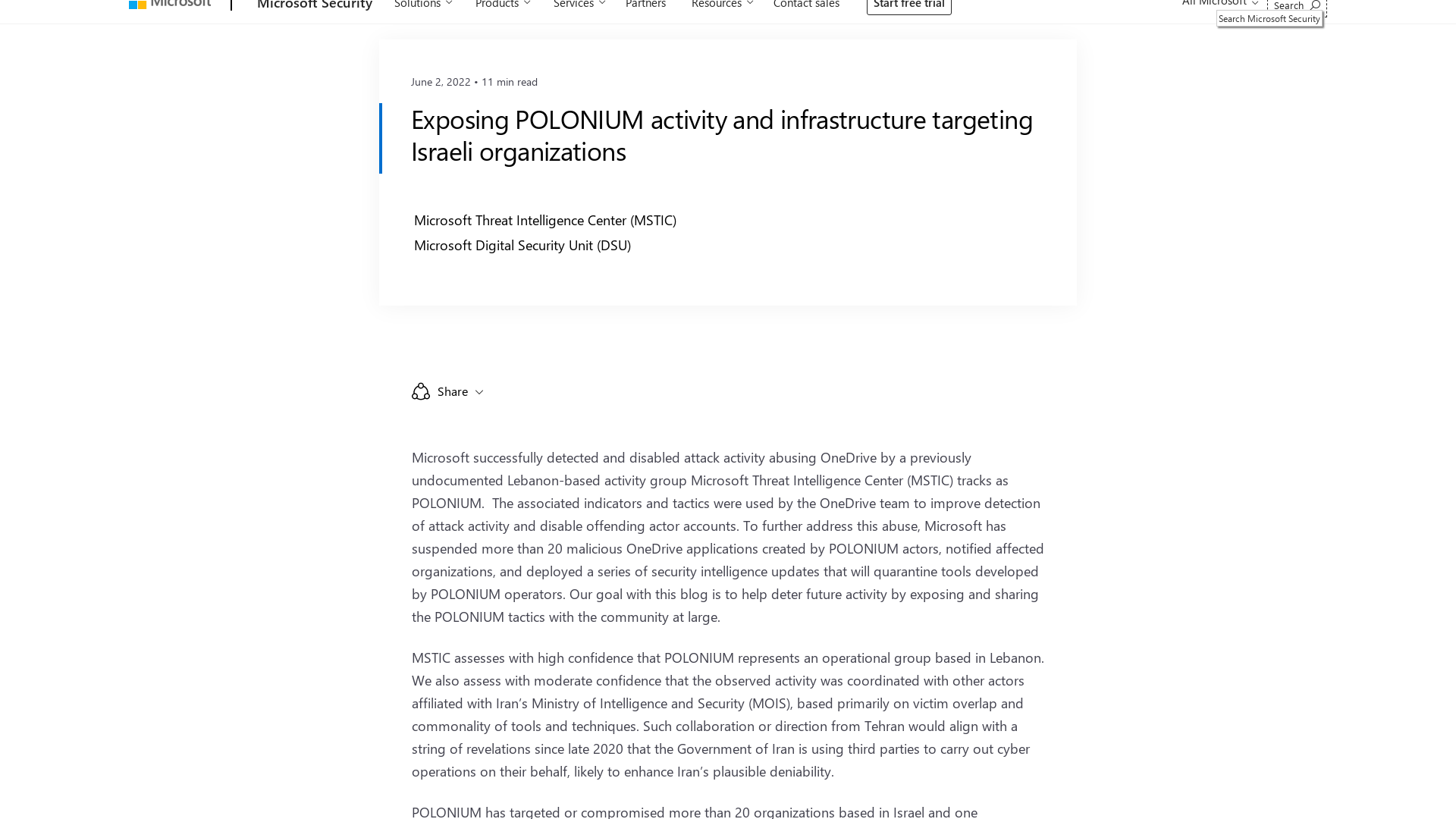 Exposing POLONIUM activity and infrastructure targeting Israeli organizations - Microsoft Security Blog