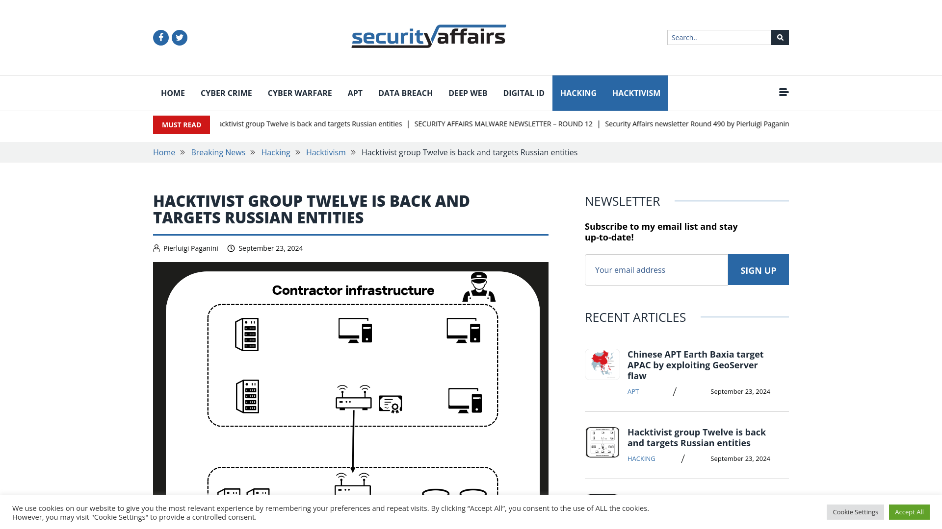 Hacktivist group Twelve is back and targets Russian entities