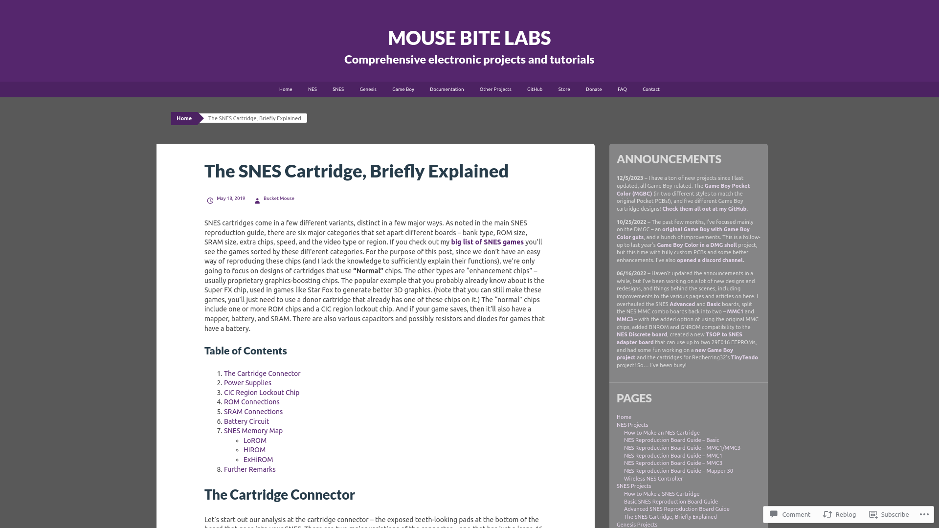 The SNES Cartridge, Briefly Explained | Mouse Bite Labs