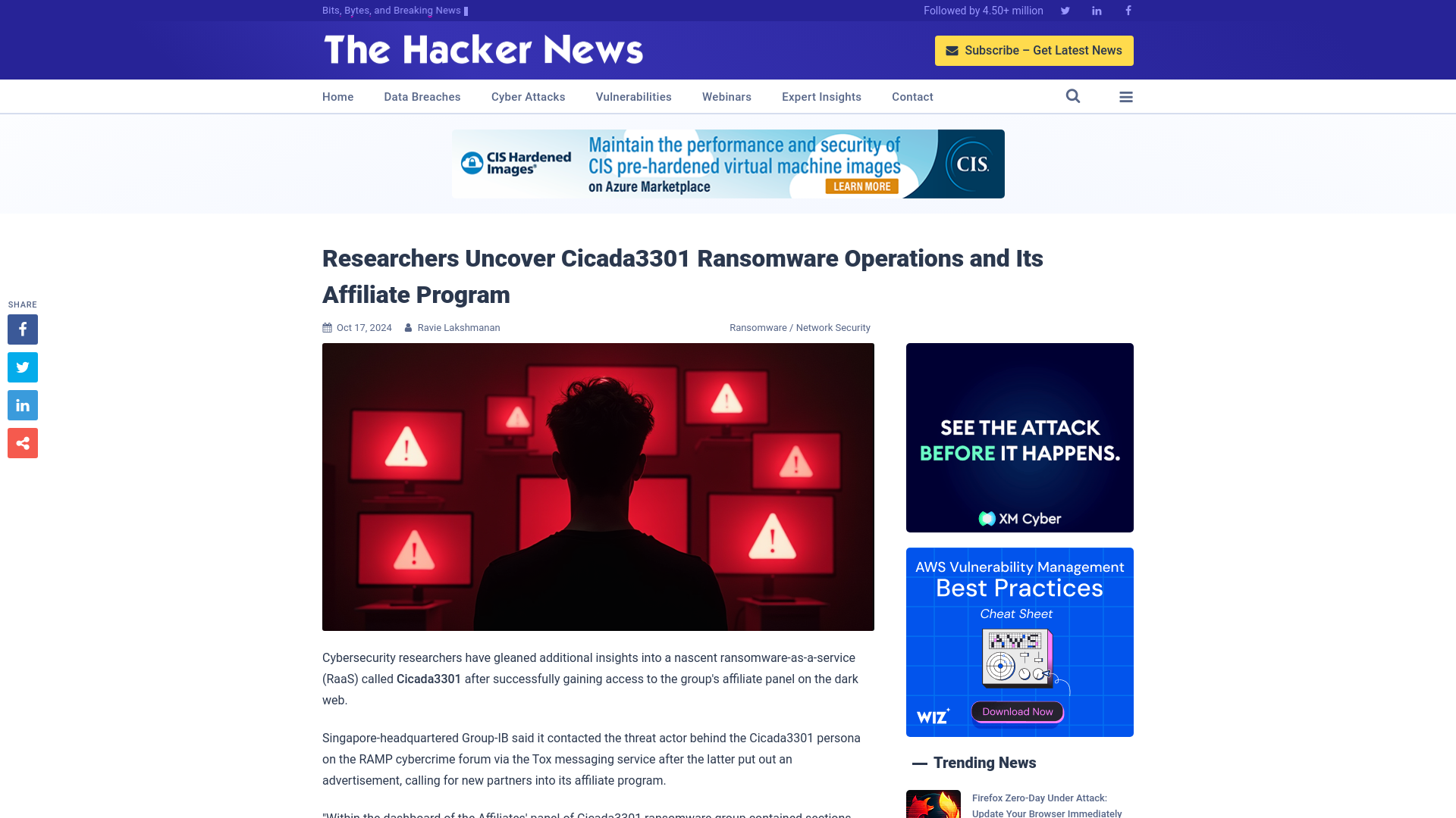 Researchers Uncover Cicada3301 Ransomware Operations and Its Affiliate Program