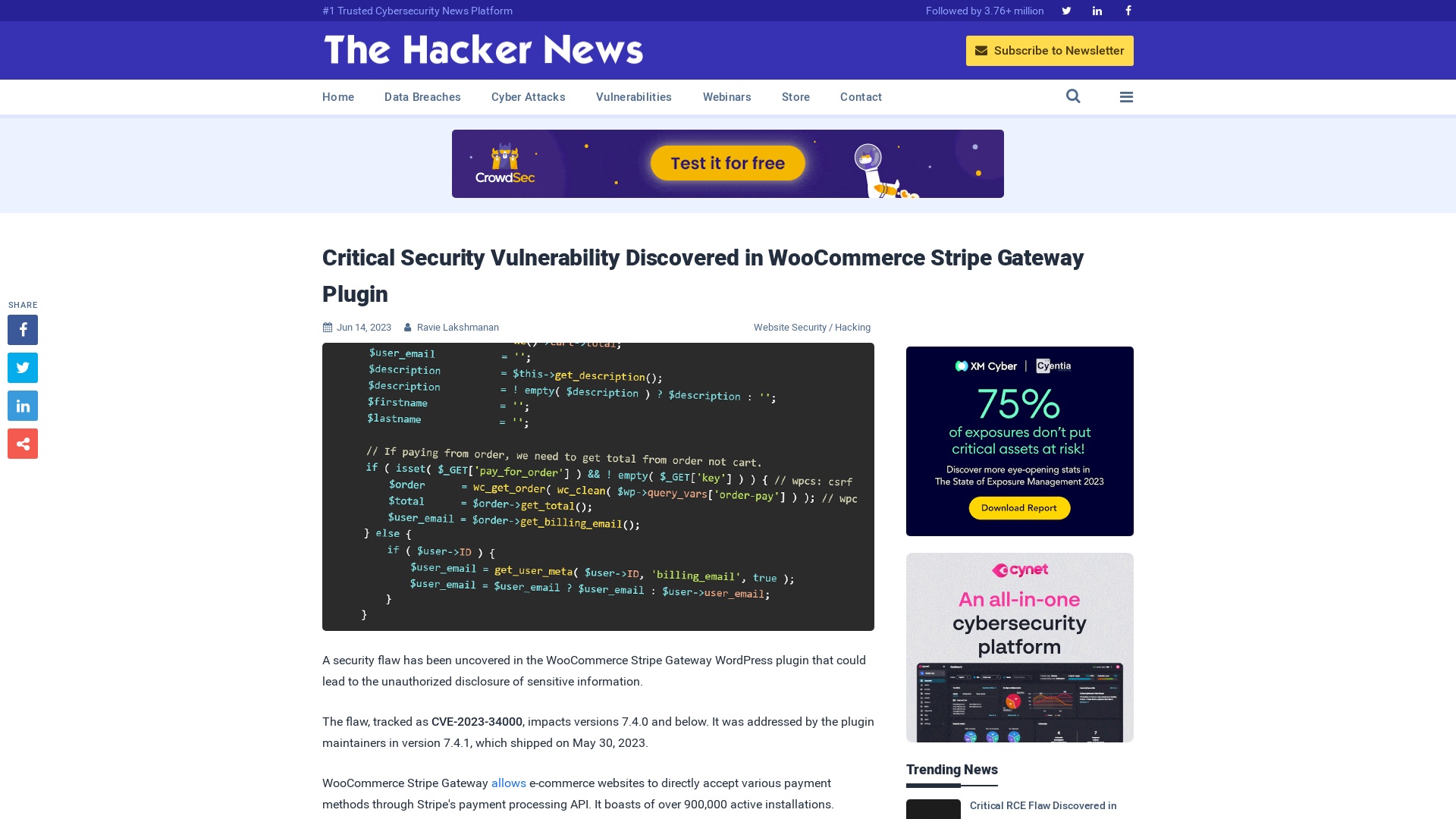 Critical Security Vulnerability Discovered in WooCommerce Stripe Gateway Plugin