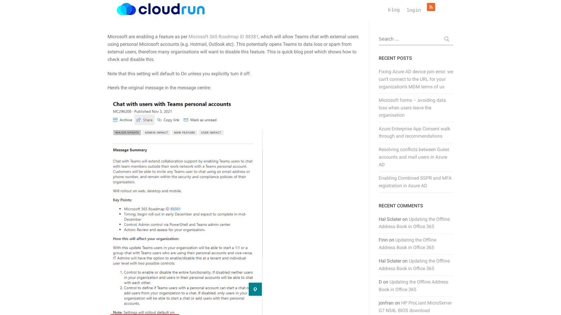 Microsoft Teams - Disabling chat with personal accounts - Cloudrun