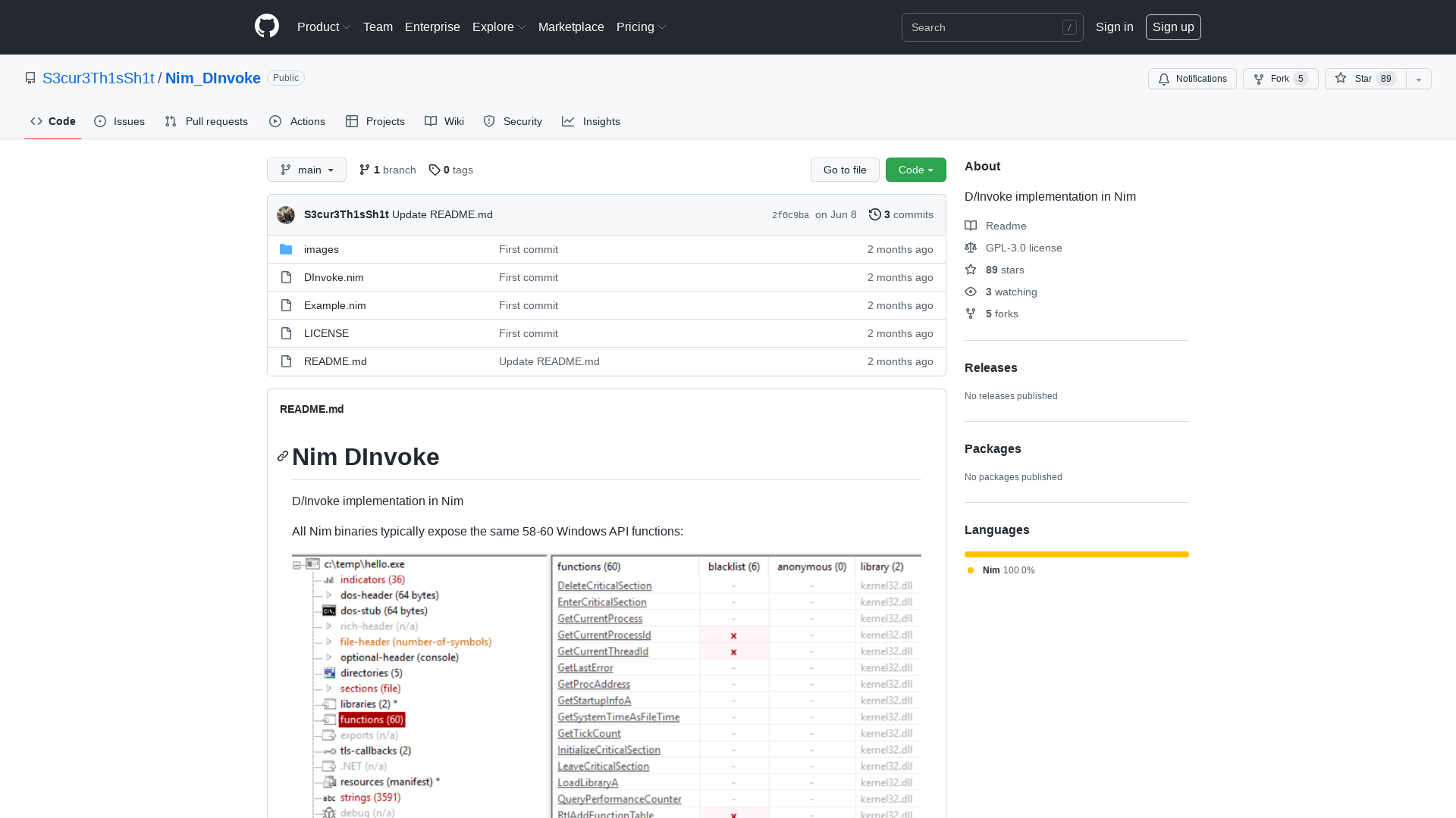 GitHub - S3cur3Th1sSh1t/Nim_DInvoke: D/Invoke implementation in Nim