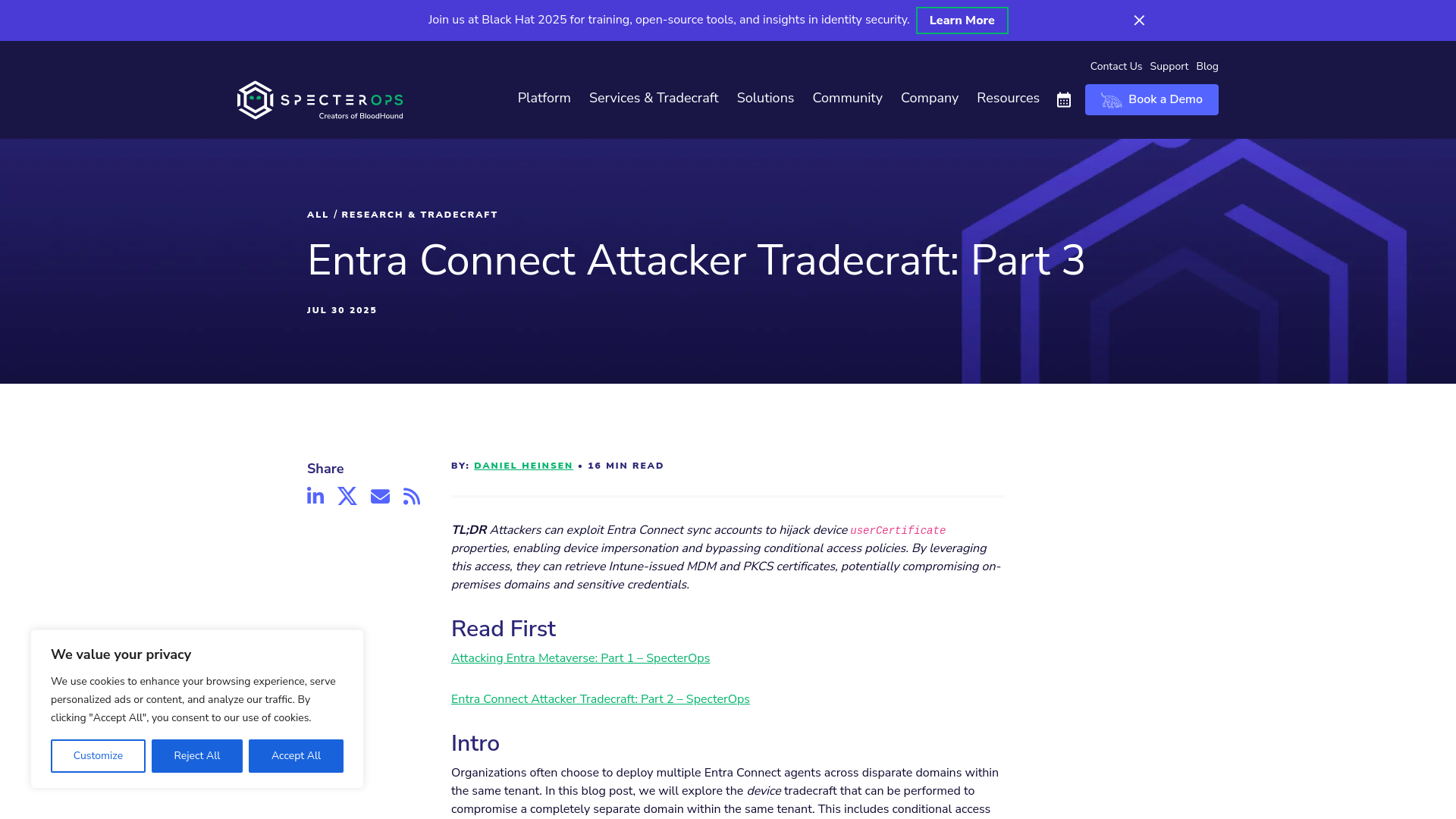 Entra Connect Attacker Tradecraft: Part 3 - SpecterOps