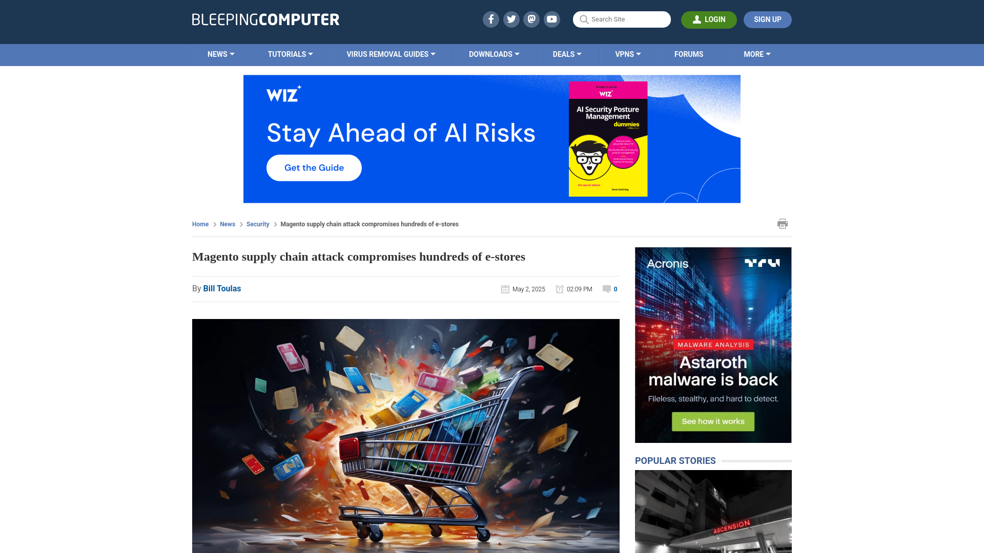Magento supply chain attack compromises hundreds of e-stores