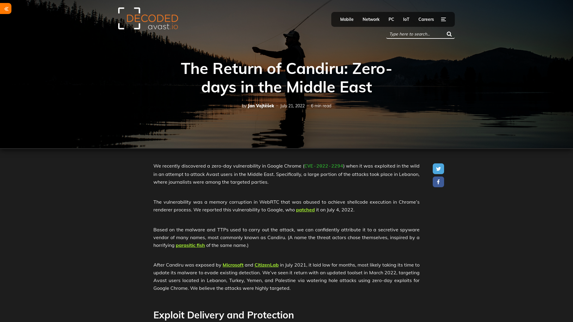 The Return of Candiru: Zero-days in the Middle East - Avast Threat Labs