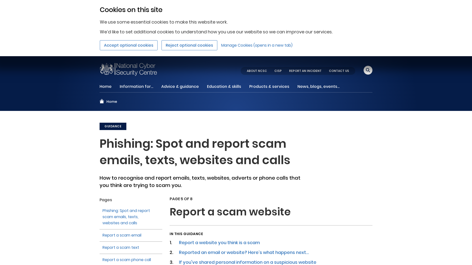 Report a scam website - NCSC.GOV.UK