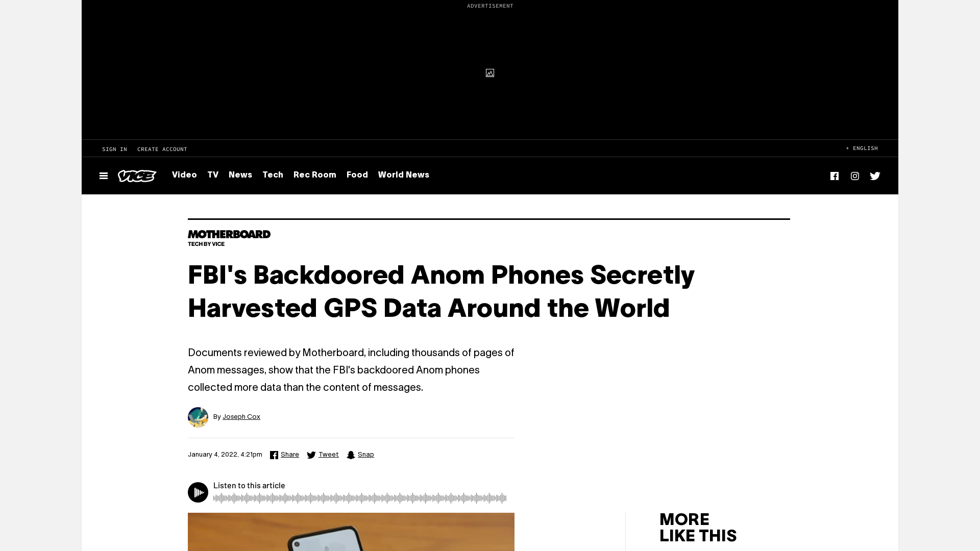 FBI's Backdoored Anom Phones Secretly Harvested GPS Data Around the World