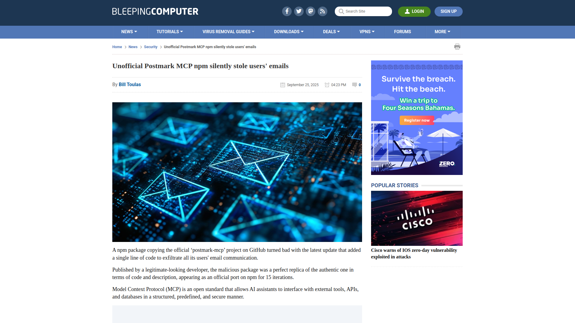 Unofficial Postmark MCP npm silently stole users' emails