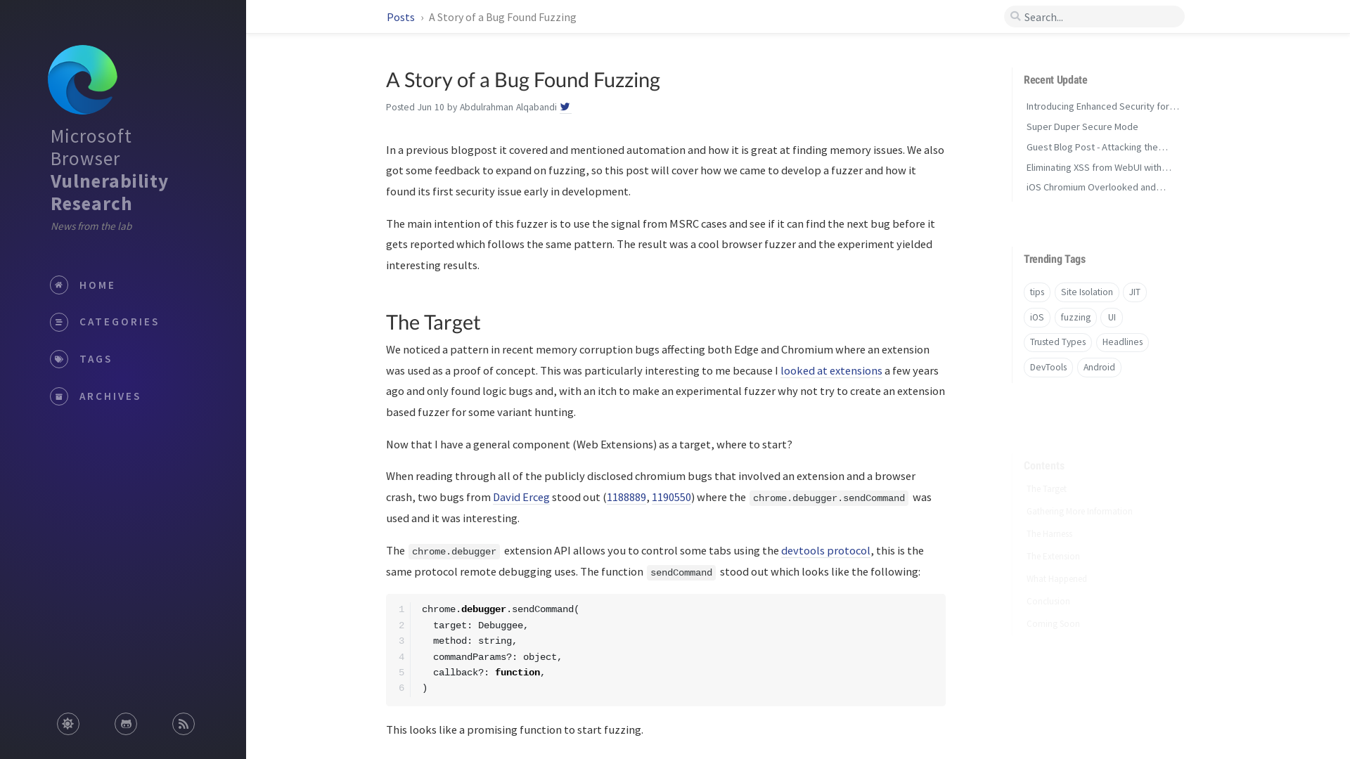 A Story of a Bug Found Fuzzing | Microsoft Browser Vulnerability Research
