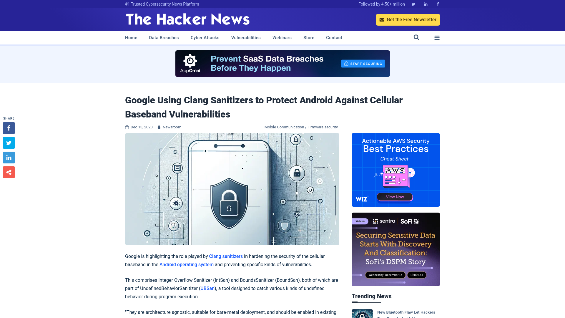 Google Using Clang Sanitizers to Protect Android Against Cellular Baseband Vulnerabilities