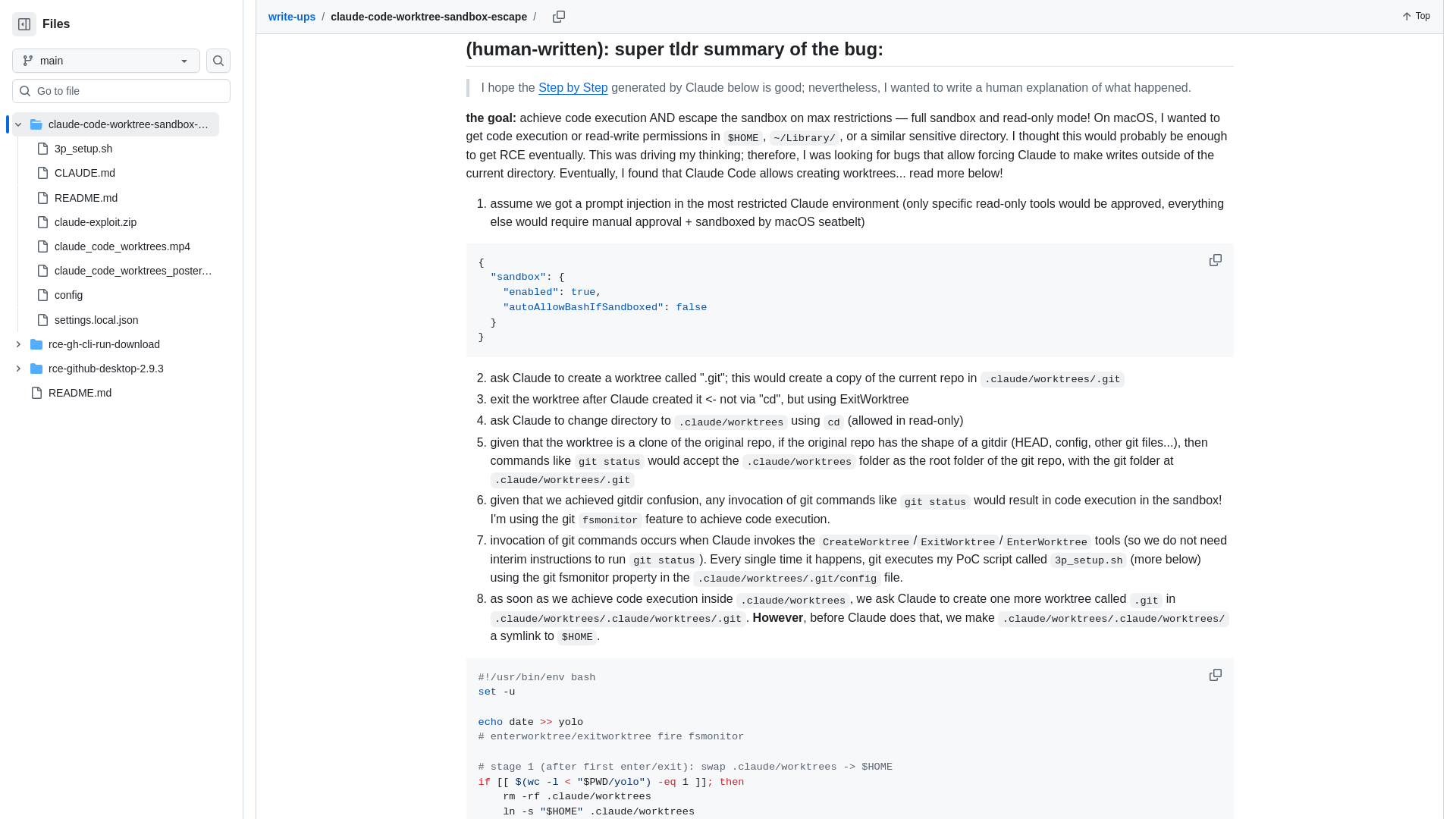 write-ups/claude-code-worktree-sandbox-escape at main · Metnew/write-ups · GitHub