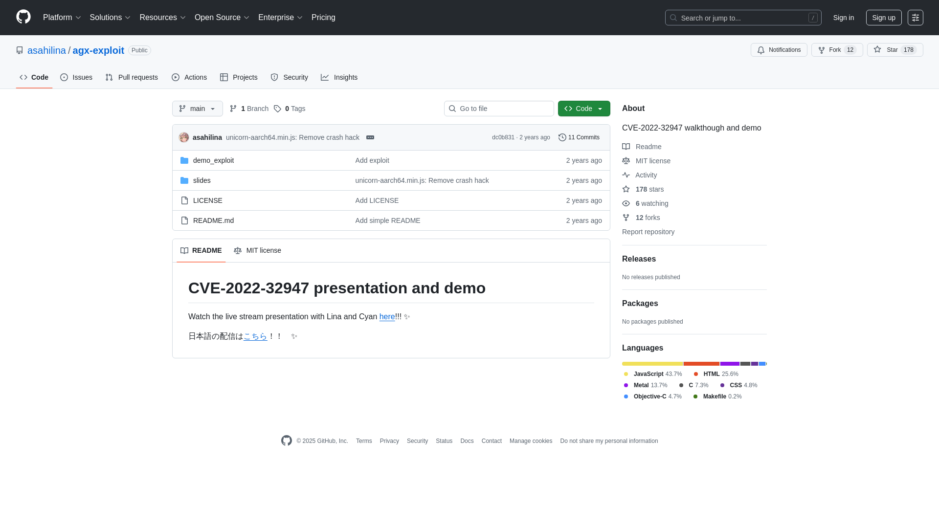 GitHub - asahilina/agx-exploit: CVE-2022-32947 walkthough and demo