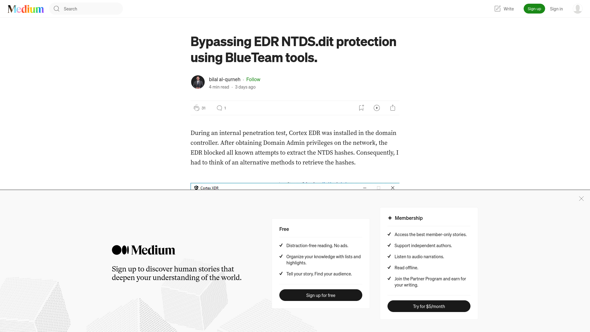 Bypassing EDR NTDS.dit protection using BlueTeam tools. | by bilal al-qurneh | Jun, 2024 | Medium