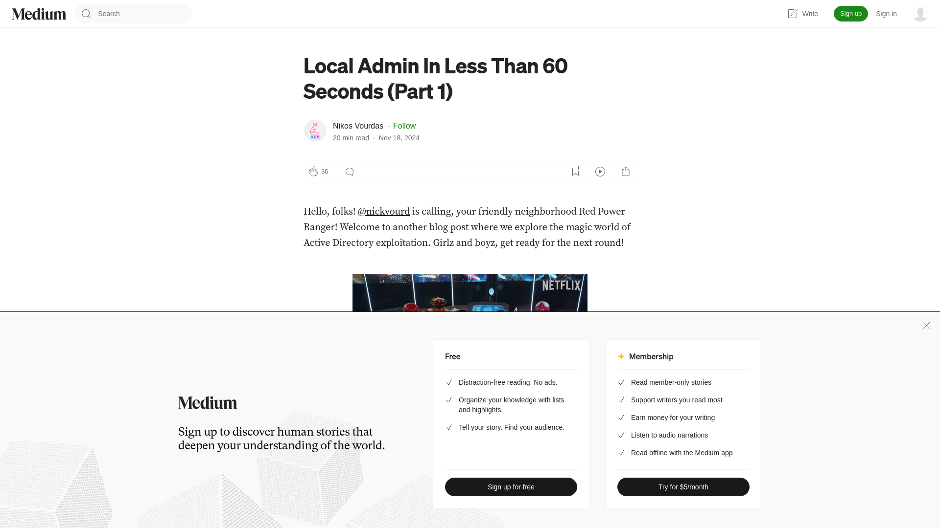 Local Admin In Less Than 60 Seconds (Part 1) | by Nikos Vourdas | Nov, 2024 | Medium