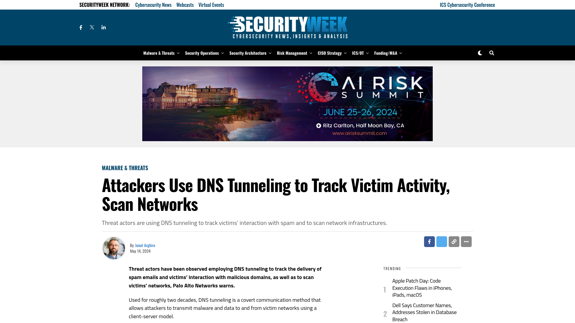 Attackers Use DNS Tunneling to Track Victim Activity, Scan Networks - SecurityWeek