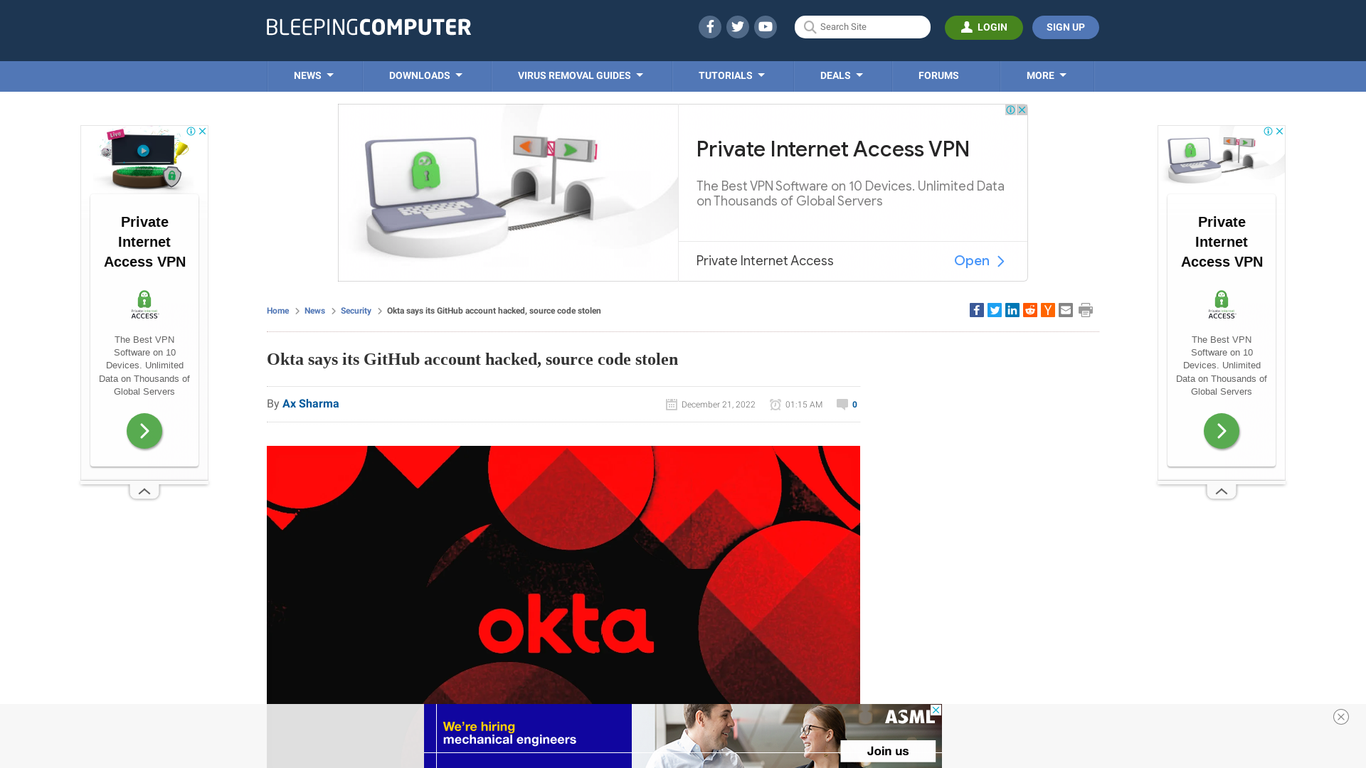 Okta says its GitHub account hacked, source code stolen