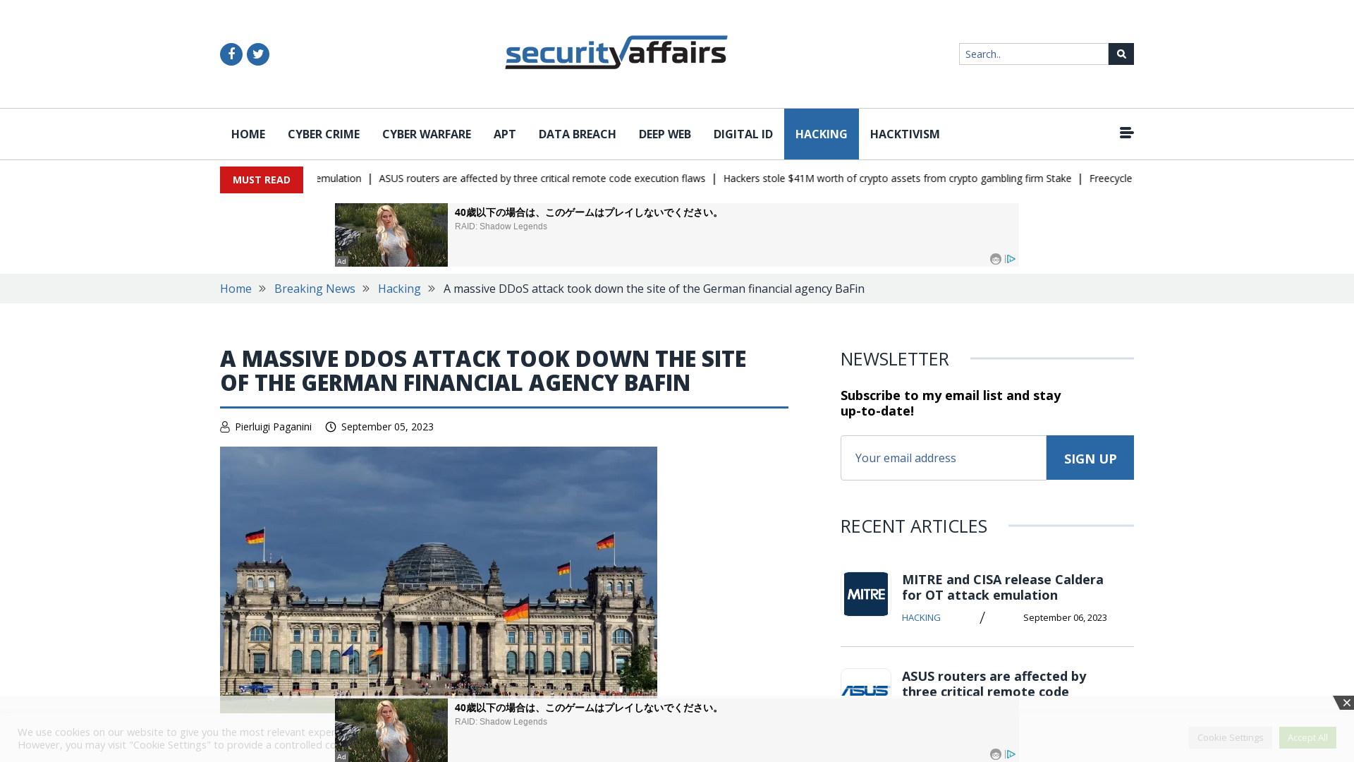 DDoS attack took down the site of German financial agency BaFin