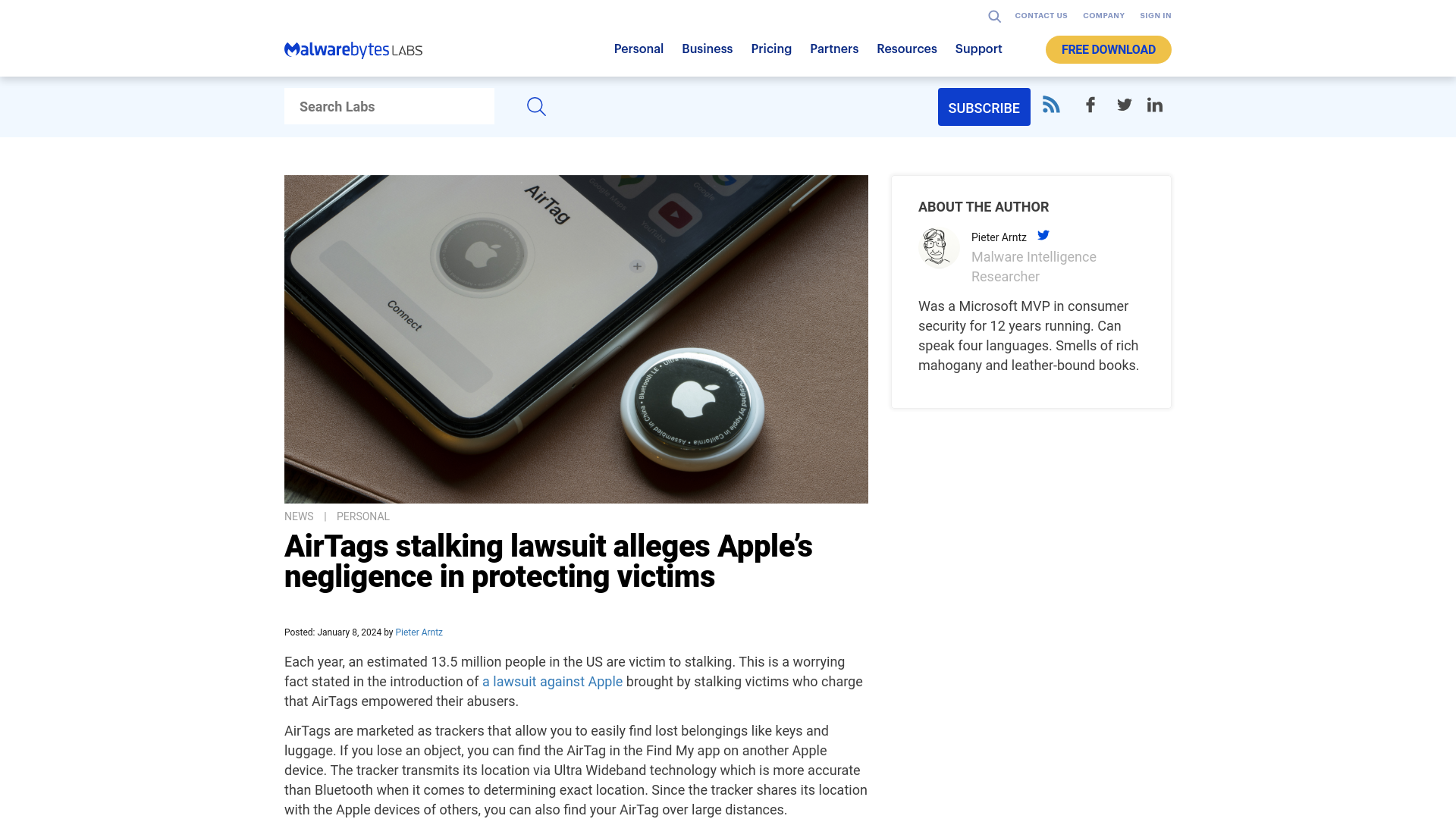 AirTags stalking lawsuit alleges Apple's negligence in protecting victims | Malwarebytes