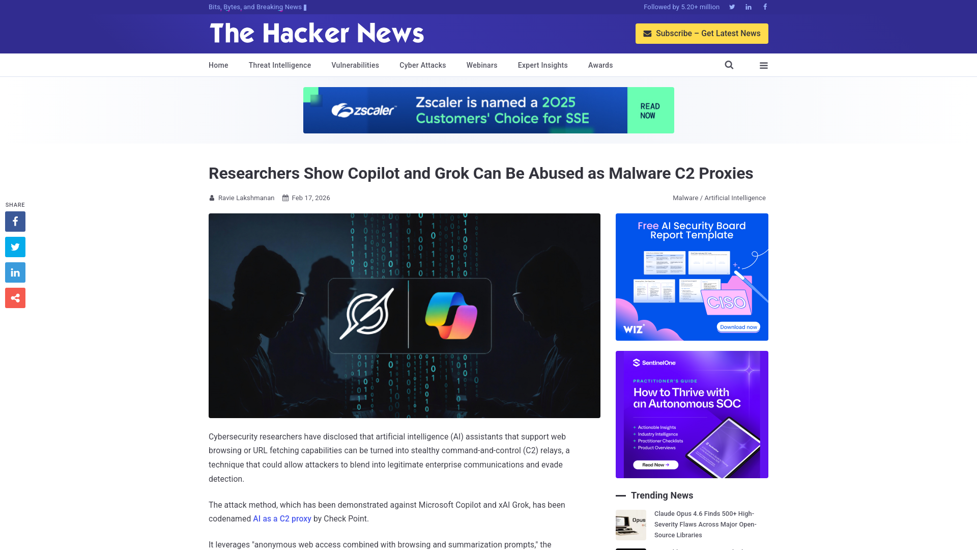 Researchers Show Copilot and Grok Can Be Abused as Malware C2 Proxies
