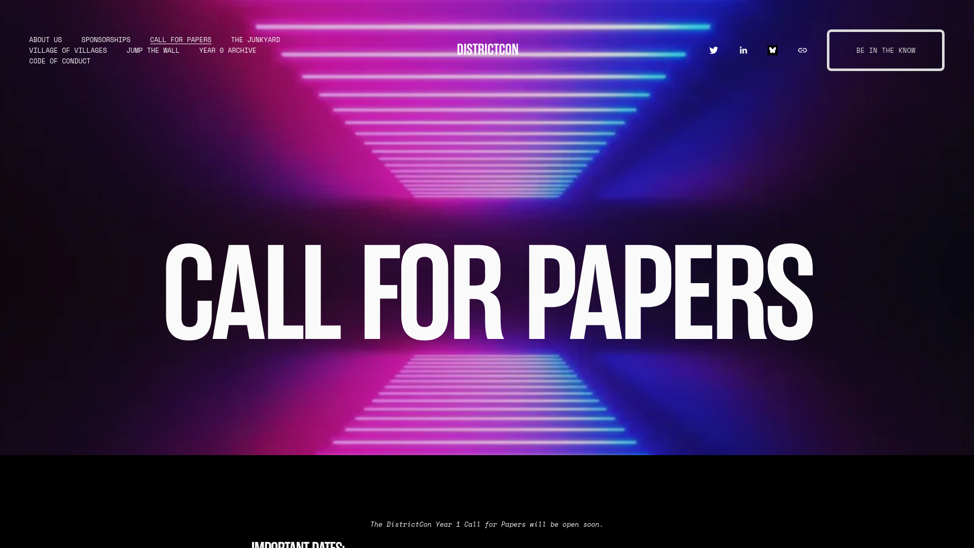 Call For Papers — DistrictCon