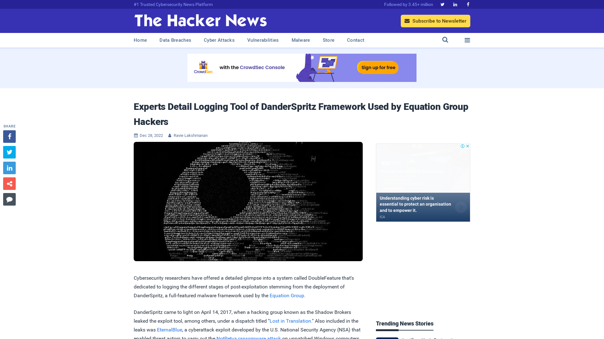 Experts Detail Logging Tool of DanderSpritz Framework Used by Equation Group Hackers