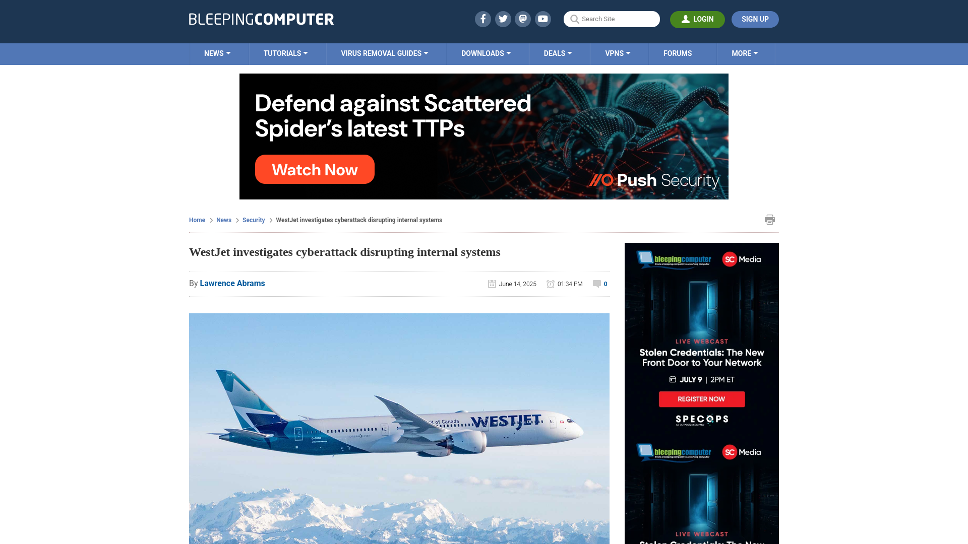 WestJet investigates cyberattack disrupting internal systems