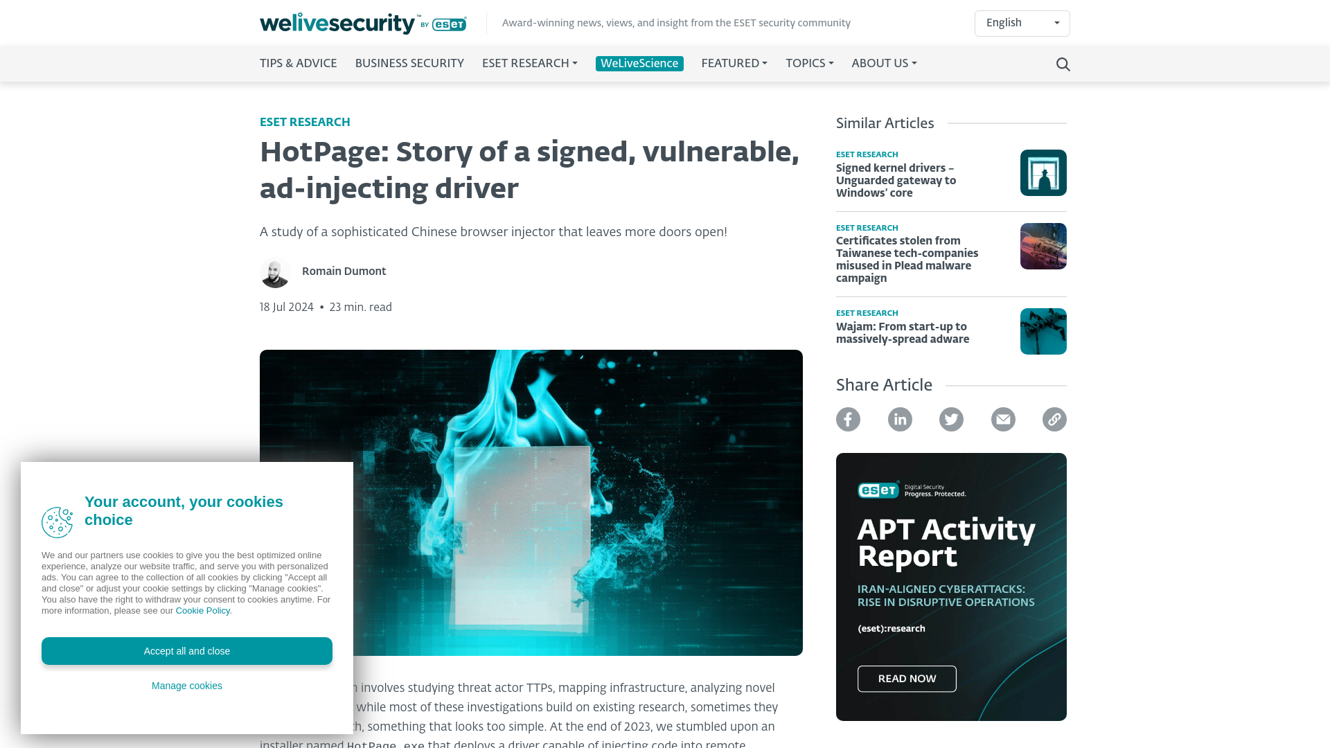 HotPage: Story of a signed, vulnerable, ad-injecting driver