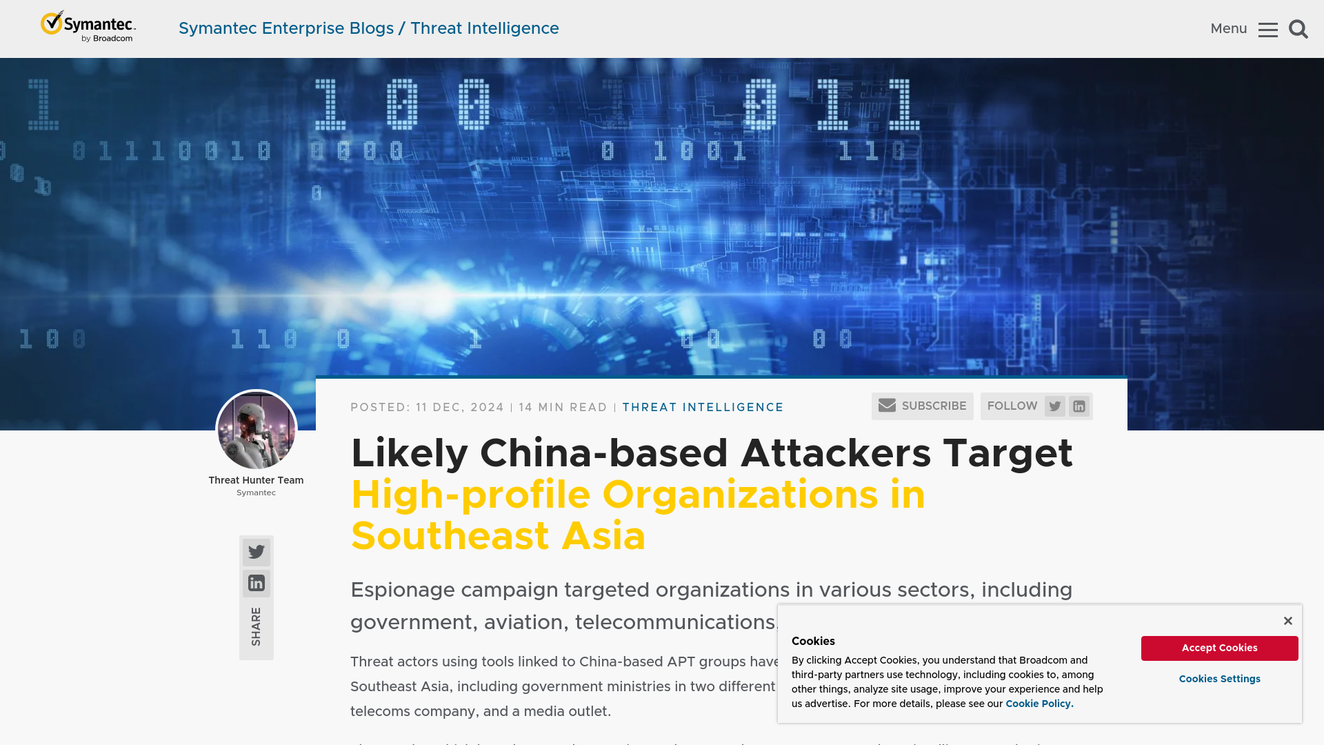 Likely China-based Attackers Target High-profile Organizations in Southeast Asia | Symantec Enterprise Blogs