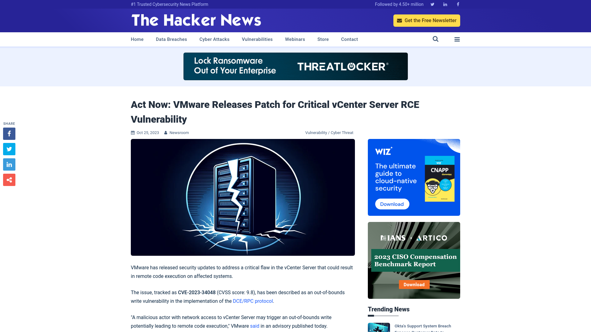 Act Now: VMware Releases Patch for Critical vCenter Server RCE Vulnerability