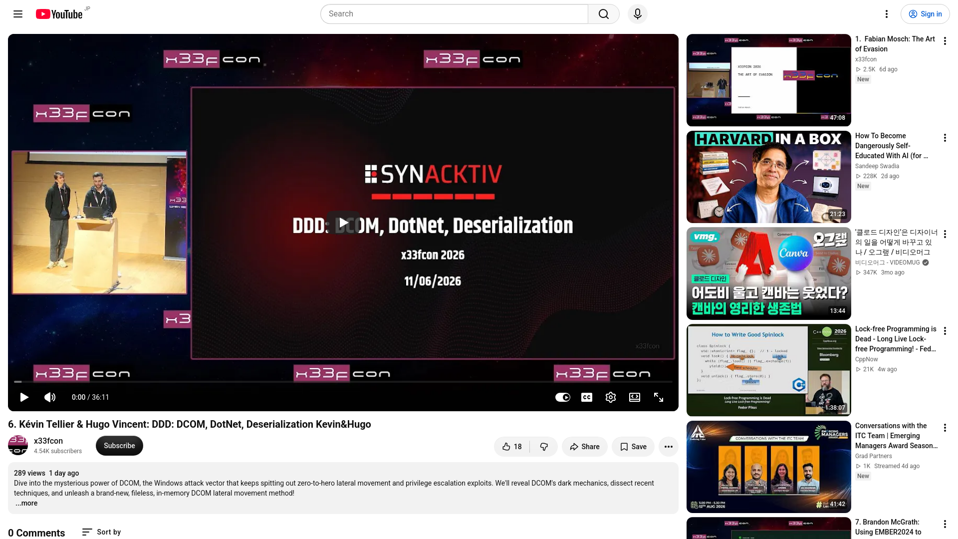 6. Kévin Tellier & Hugo Vincent: DDD: DCOM, DotNet, Deserialization Kevin&Hugo - YouTube