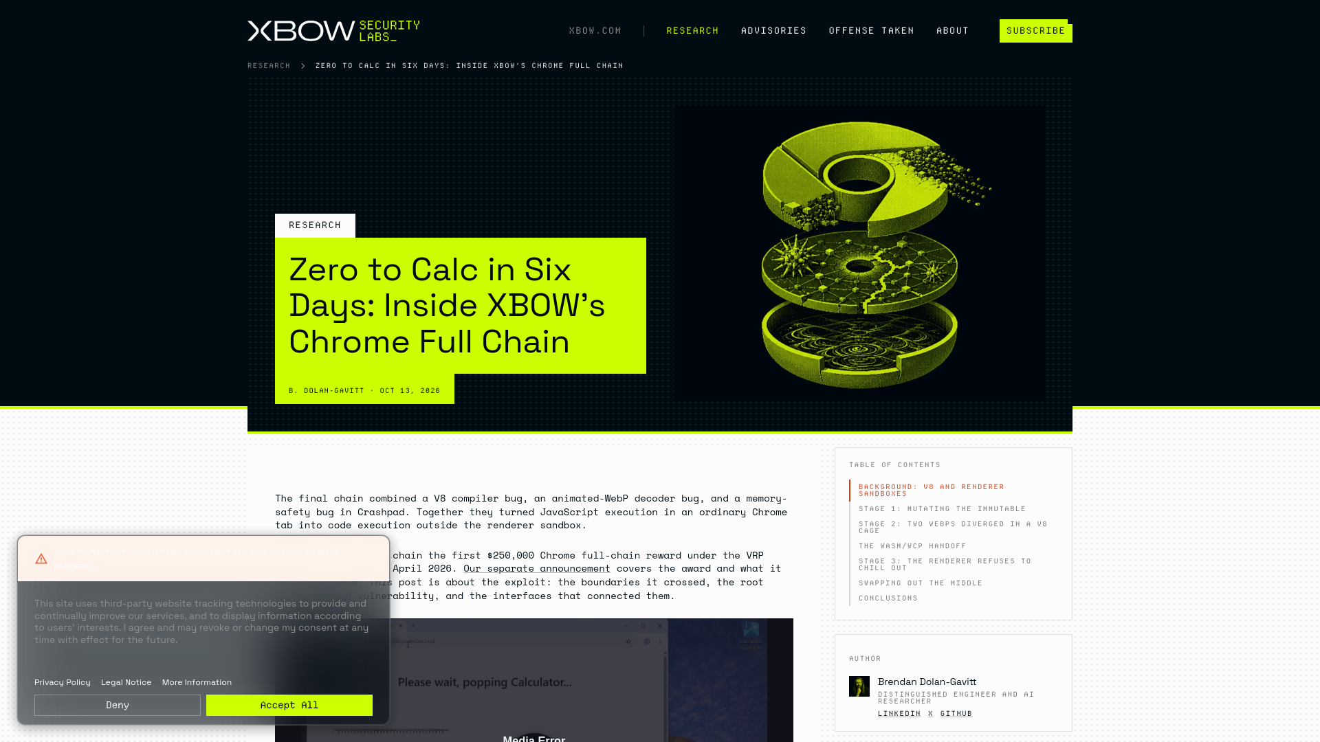 Zero to Calc in Six Days: Inside XBOW’s Chrome Full Chain | XBOW Labs