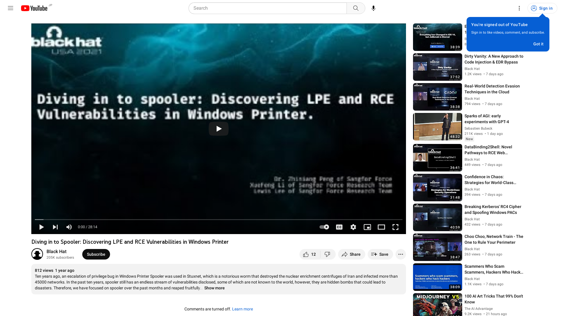 Diving in to Spooler: Discovering LPE and RCE Vulnerabilities in Windows Printer - YouTube