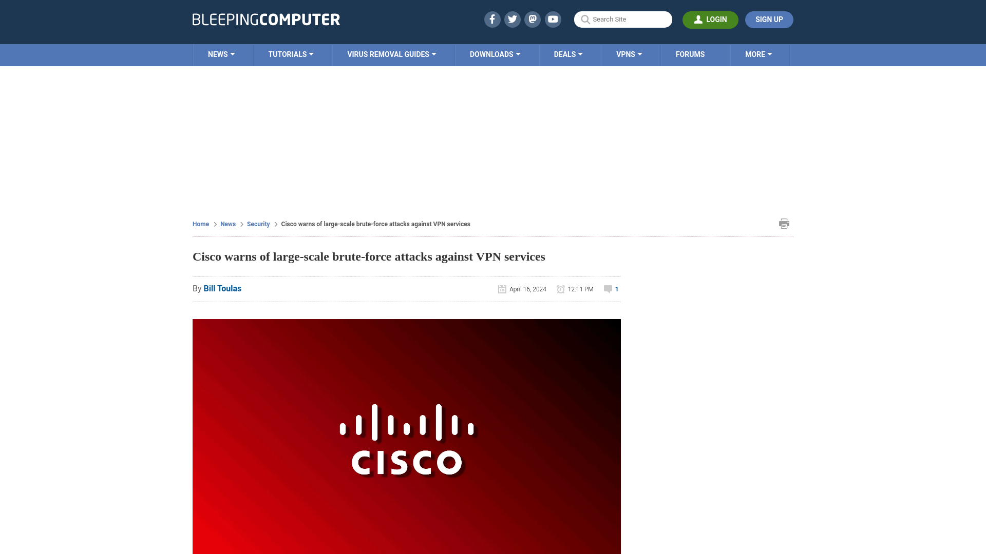 Cisco warns of large-scale brute-force attacks against VPN services