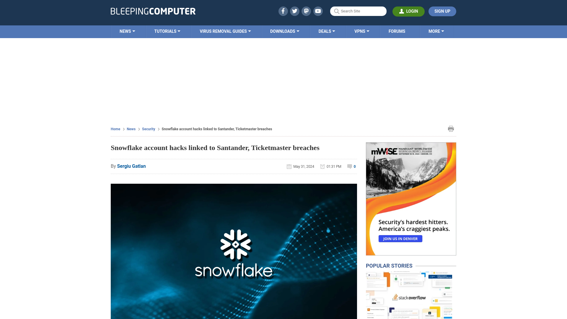 Snowflake account hacks linked to Santander, Ticketmaster breaches