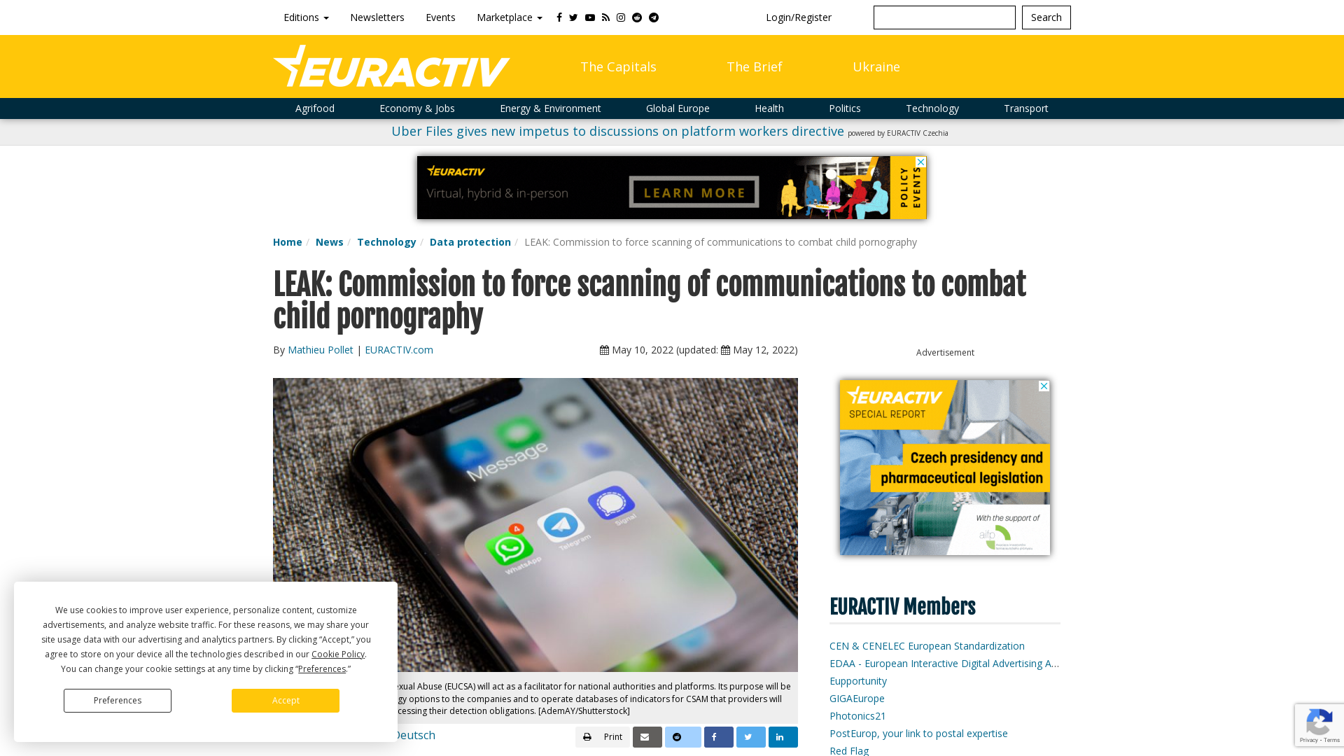LEAK: Commission to force scanning of communications to combat child pornography – EURACTIV.com
