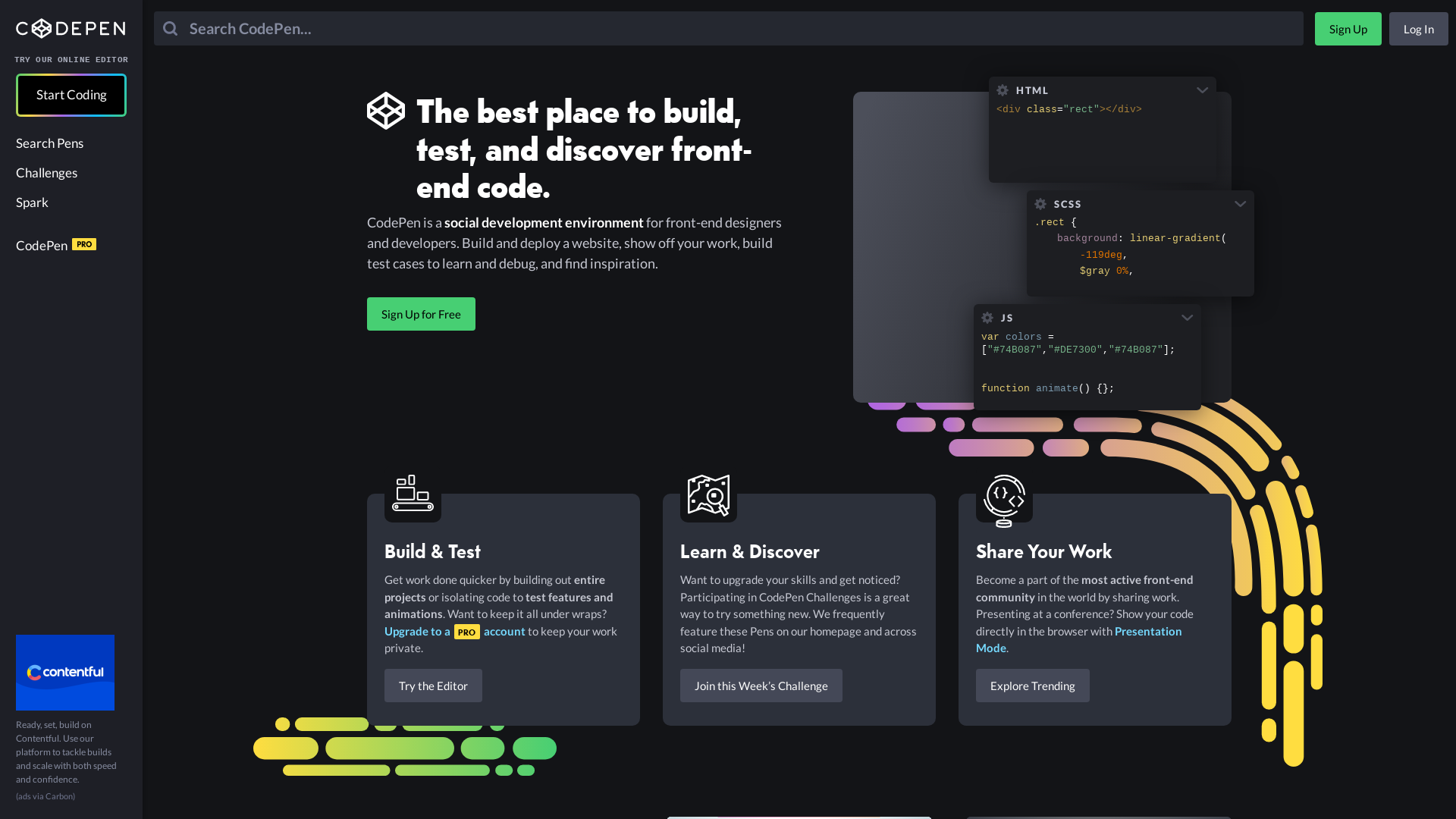 CodePen: Online Code Editor and Front End Web Developer Community