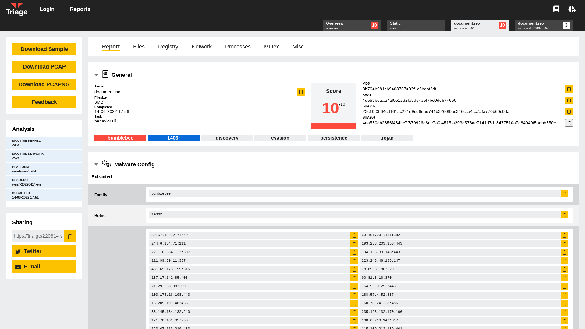 Hatching Triage | Behavioral Report