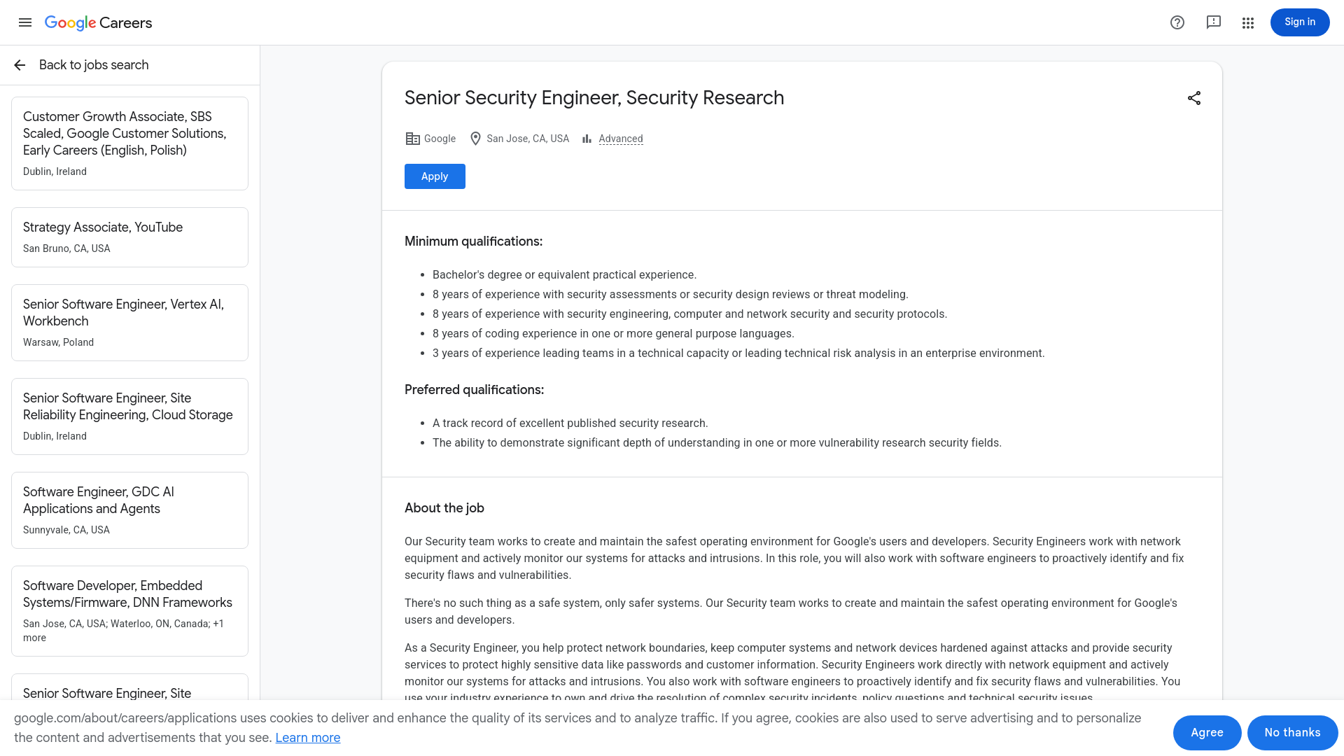 Senior Security Engineer, Security Research — Google Careers