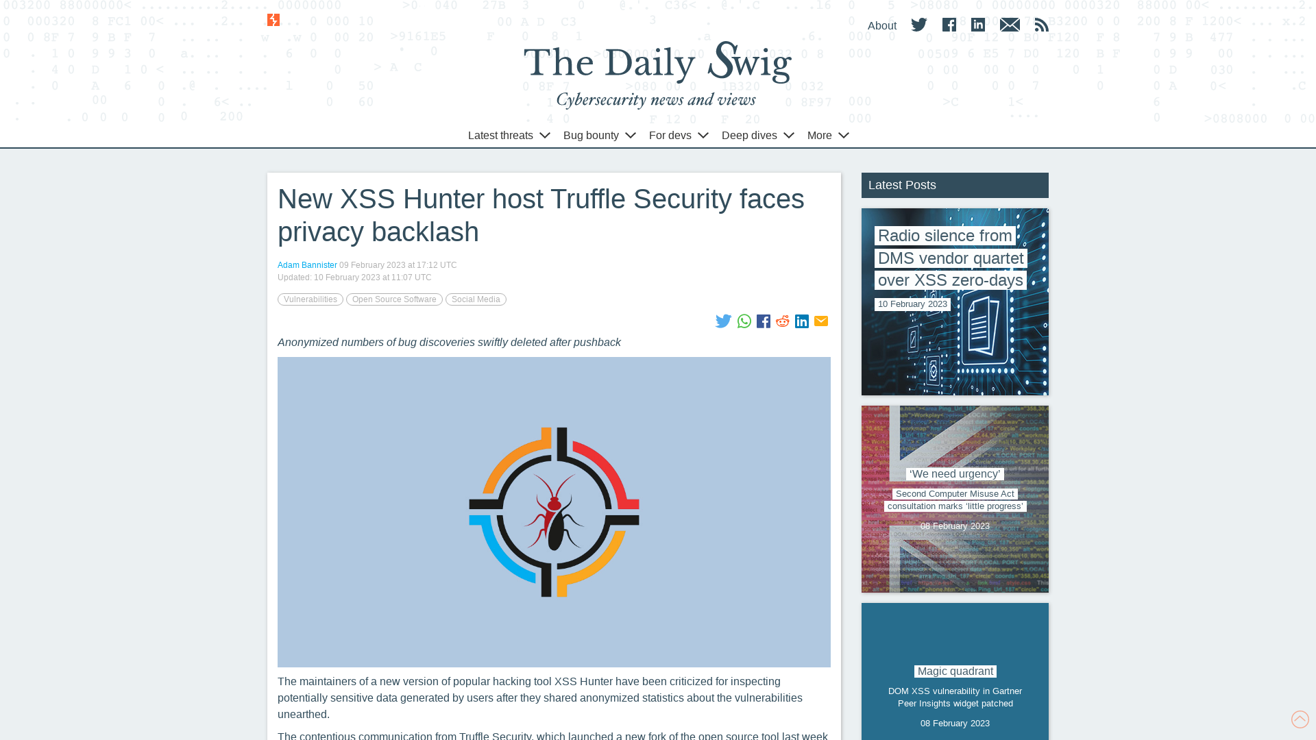 New XSS Hunter host Truffle Security faces privacy backlash | The Daily Swig