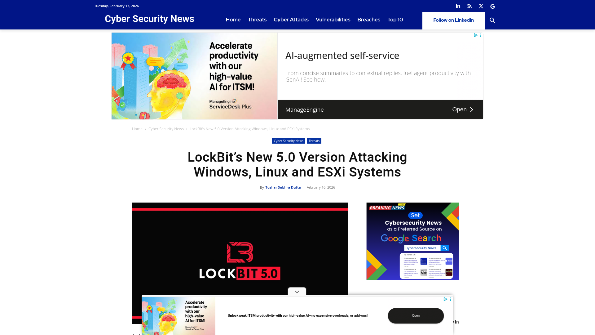 LockBit’s New 5.0 Version Attacking Windows, Linux and ESXi Systems