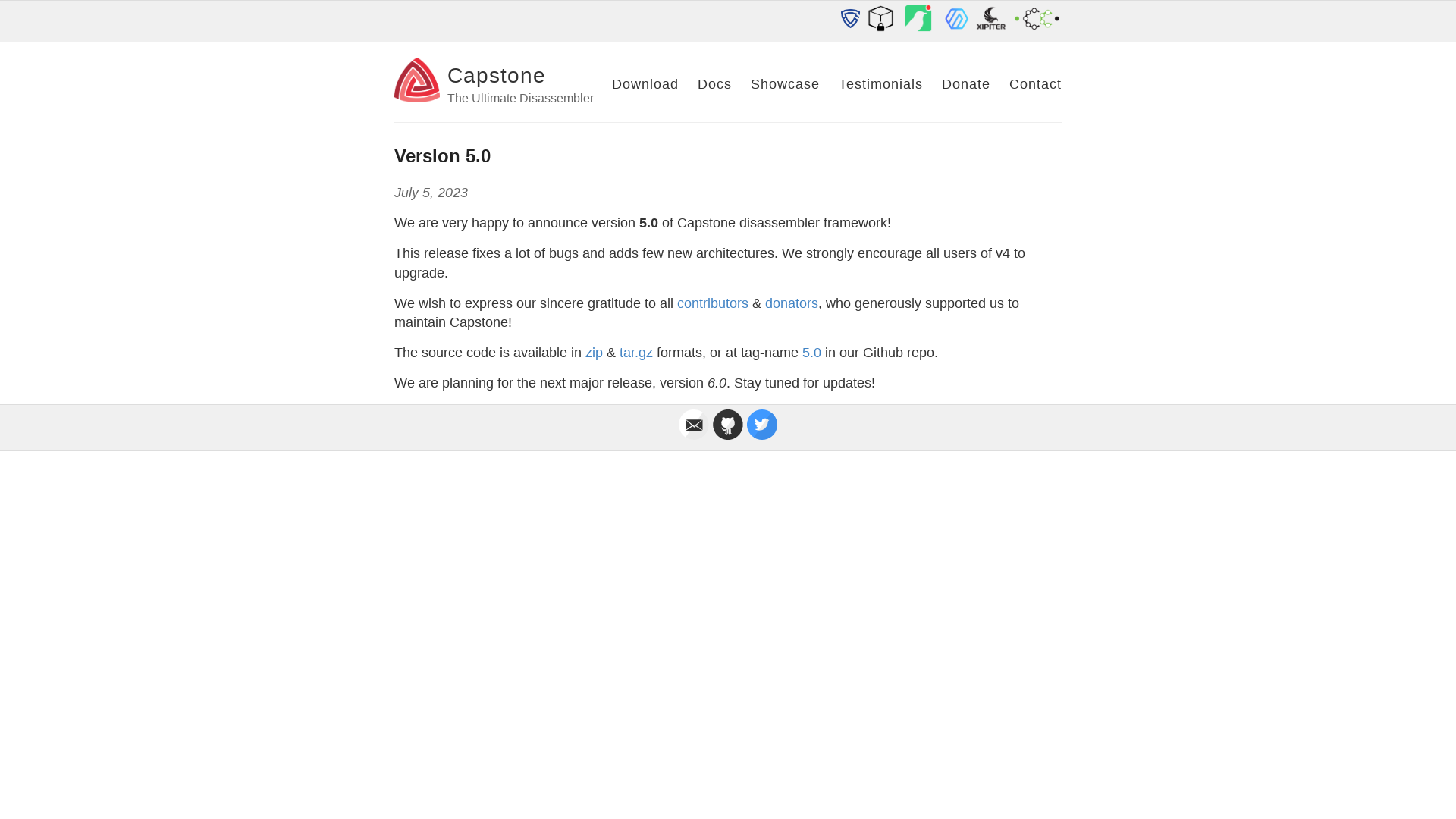 Version 5.0 – Capstone – The Ultimate Disassembler